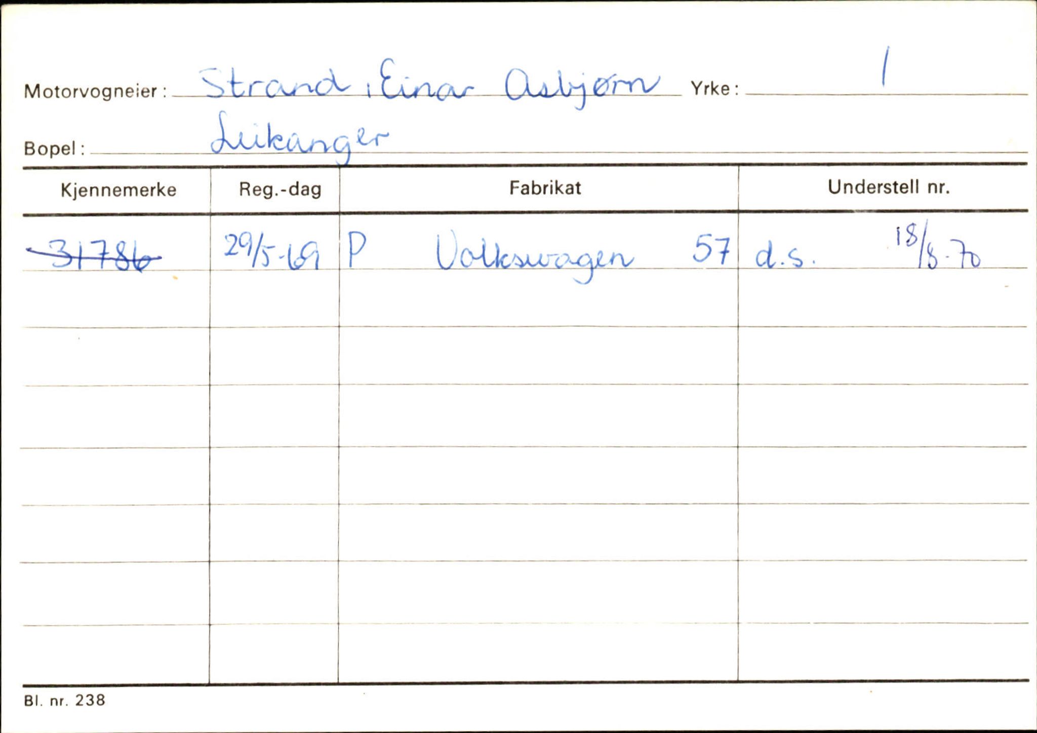 Statens vegvesen, Sogn og Fjordane vegkontor, SAB/A-5301/4/F/L0126: Eigarregister Fjaler M-Å. Leikanger A-Å, 1945-1975, p. 2225