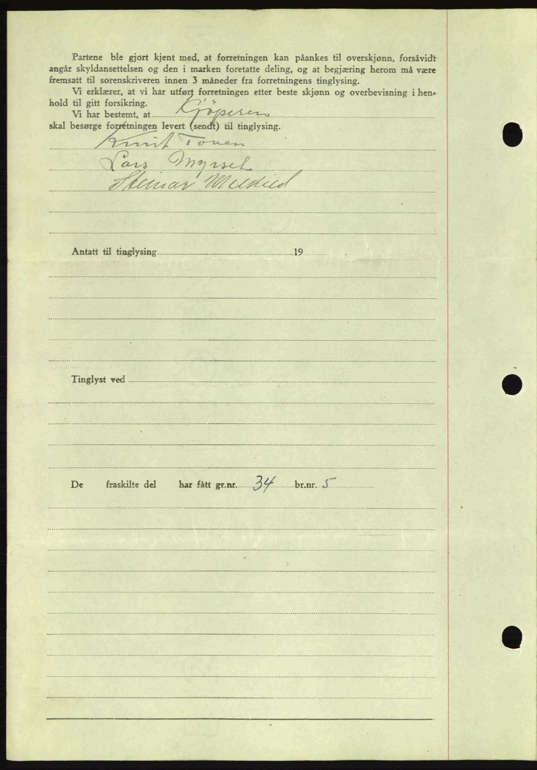 Romsdal sorenskriveri, AV/SAT-A-4149/1/2/2C: Mortgage book no. A16, 1944-1944, Diary no: : 1066/1944