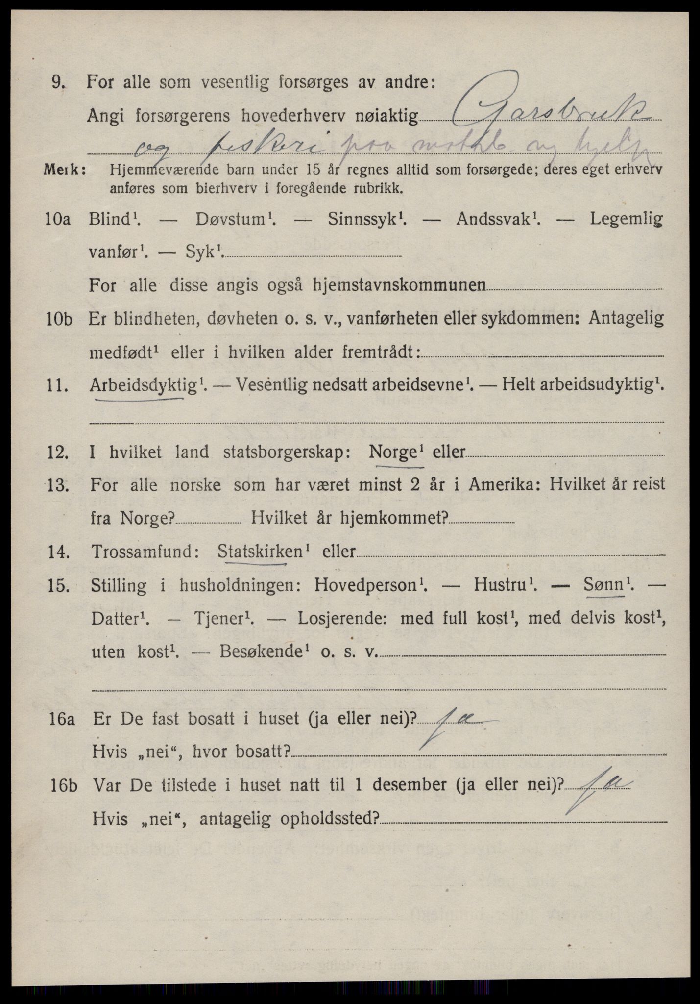 SAT, 1920 census for Sande (MR), 1920, p. 5089