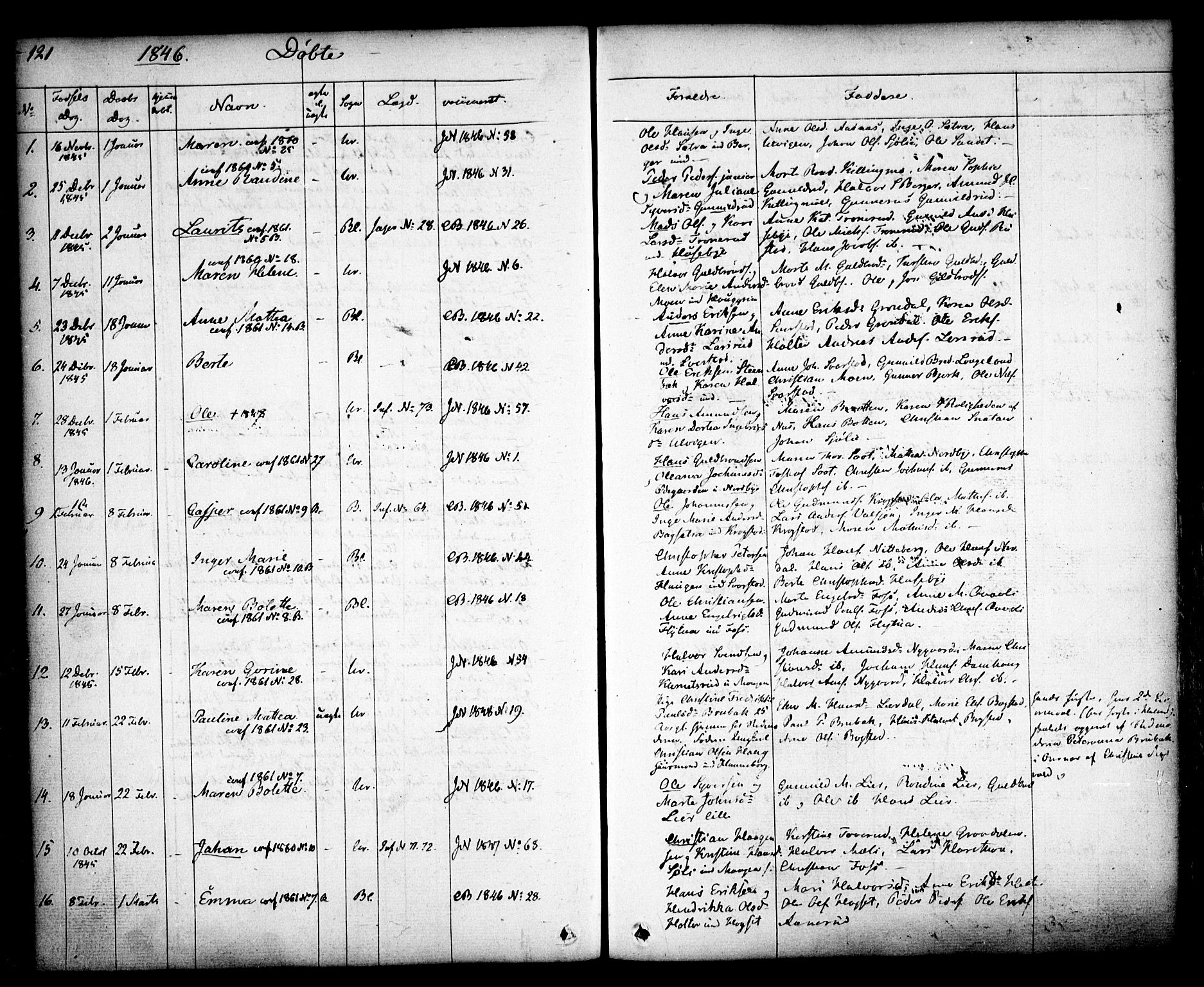Aurskog prestekontor Kirkebøker, SAO/A-10304a/F/Fa/L0006: Parish register (official) no. I 6, 1829-1853, p. 121