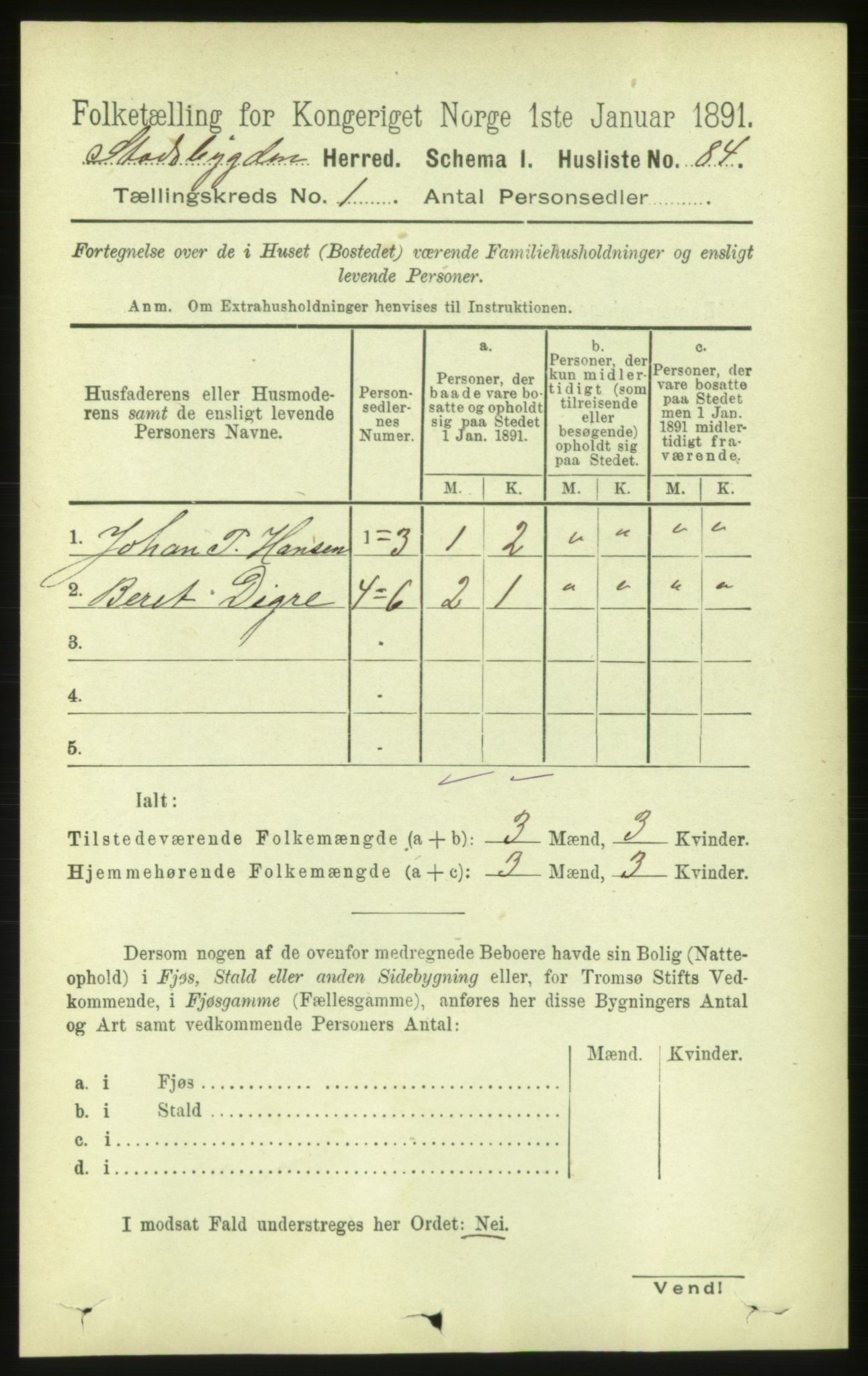 RA, 1891 census for 1625 Stadsbygd, 1891, p. 99