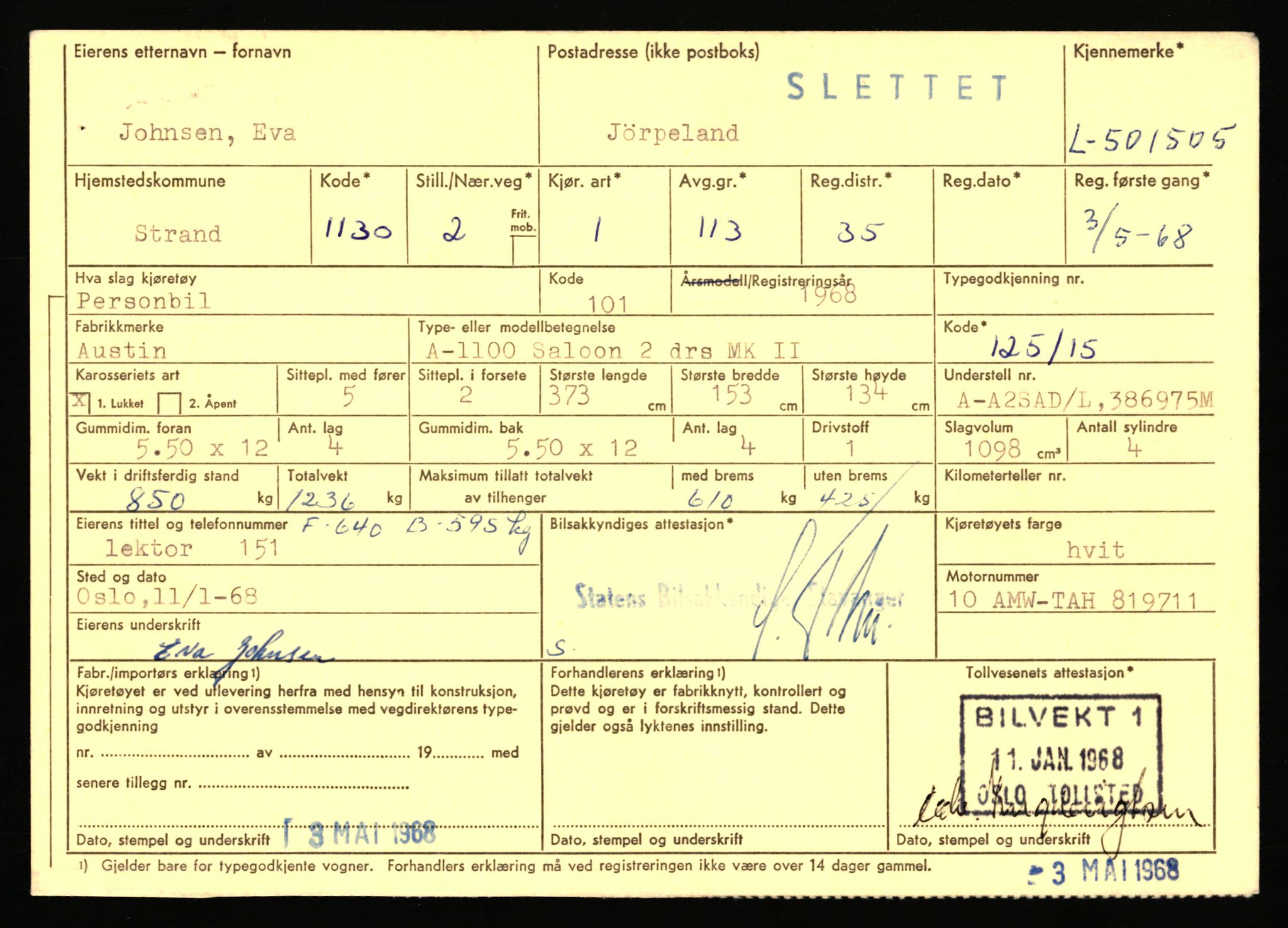 Stavanger trafikkstasjon, AV/SAST-A-101942/0/F/L0077: L-500000 - L-502999, 1930-1971, p. 1013