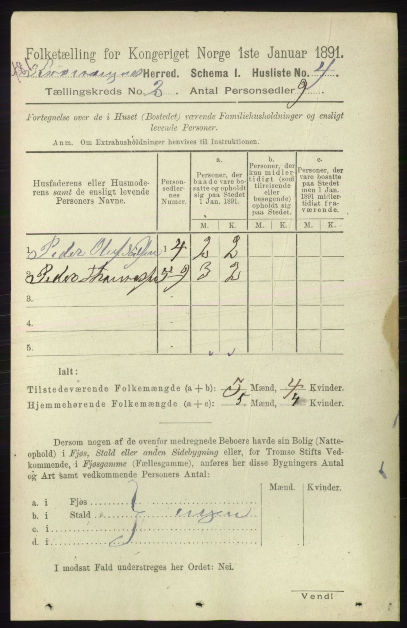 RA, 1891 census for 1943 Kvænangen, 1891, p. 328