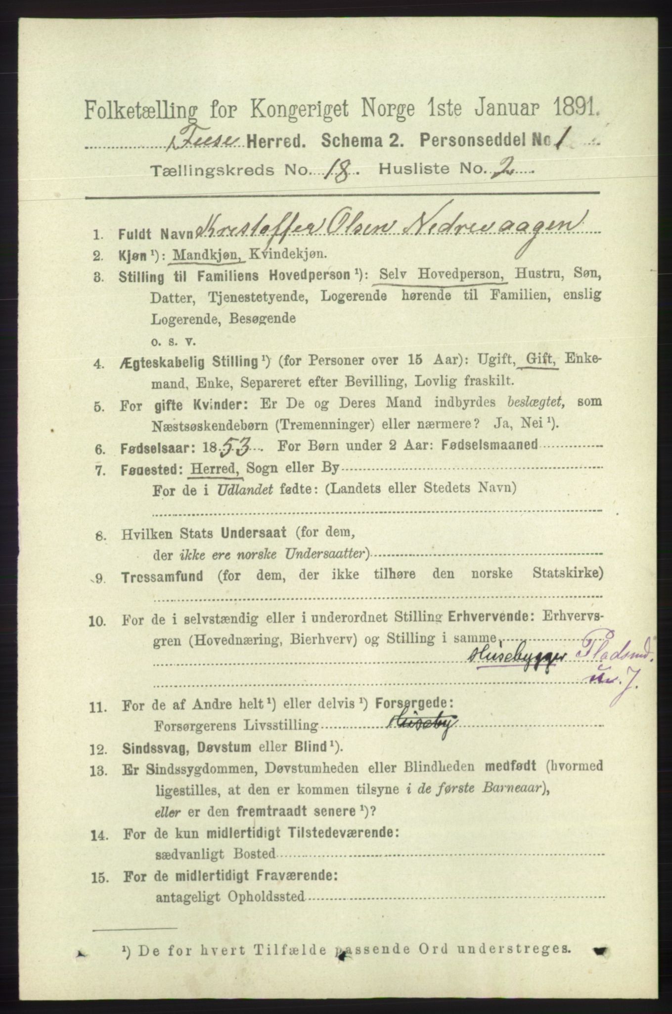 RA, 1891 census for 1241 Fusa, 1891, p. 4117