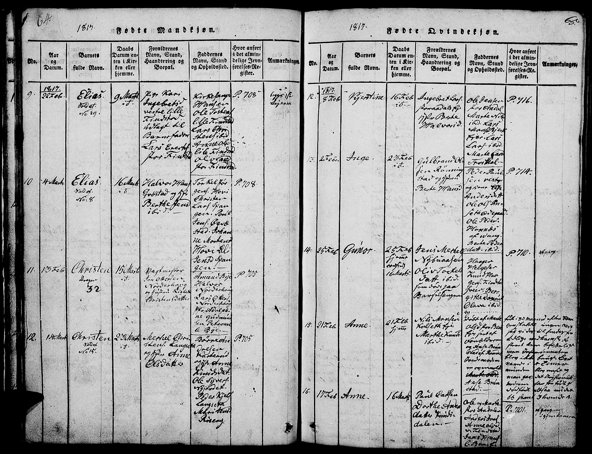 Løten prestekontor, AV/SAH-PREST-022/L/La/L0001: Parish register (copy) no. 1, 1812-1832, p. 64-65