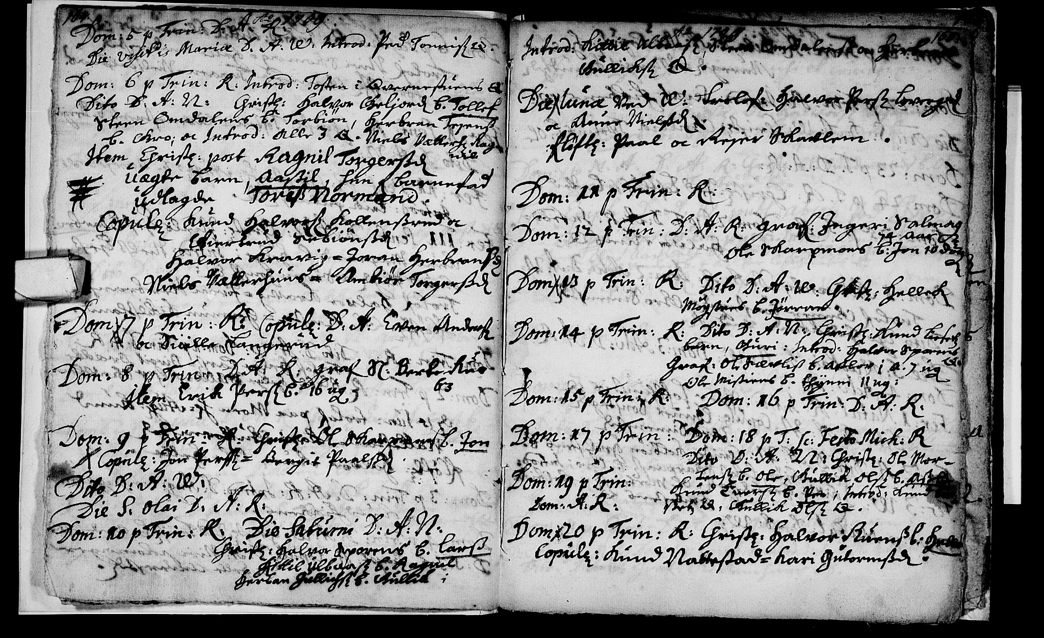 Rollag kirkebøker, SAKO/A-240/F/Fa/L0001: Parish register (official) no. I 1, 1708-1712, p. 164-165