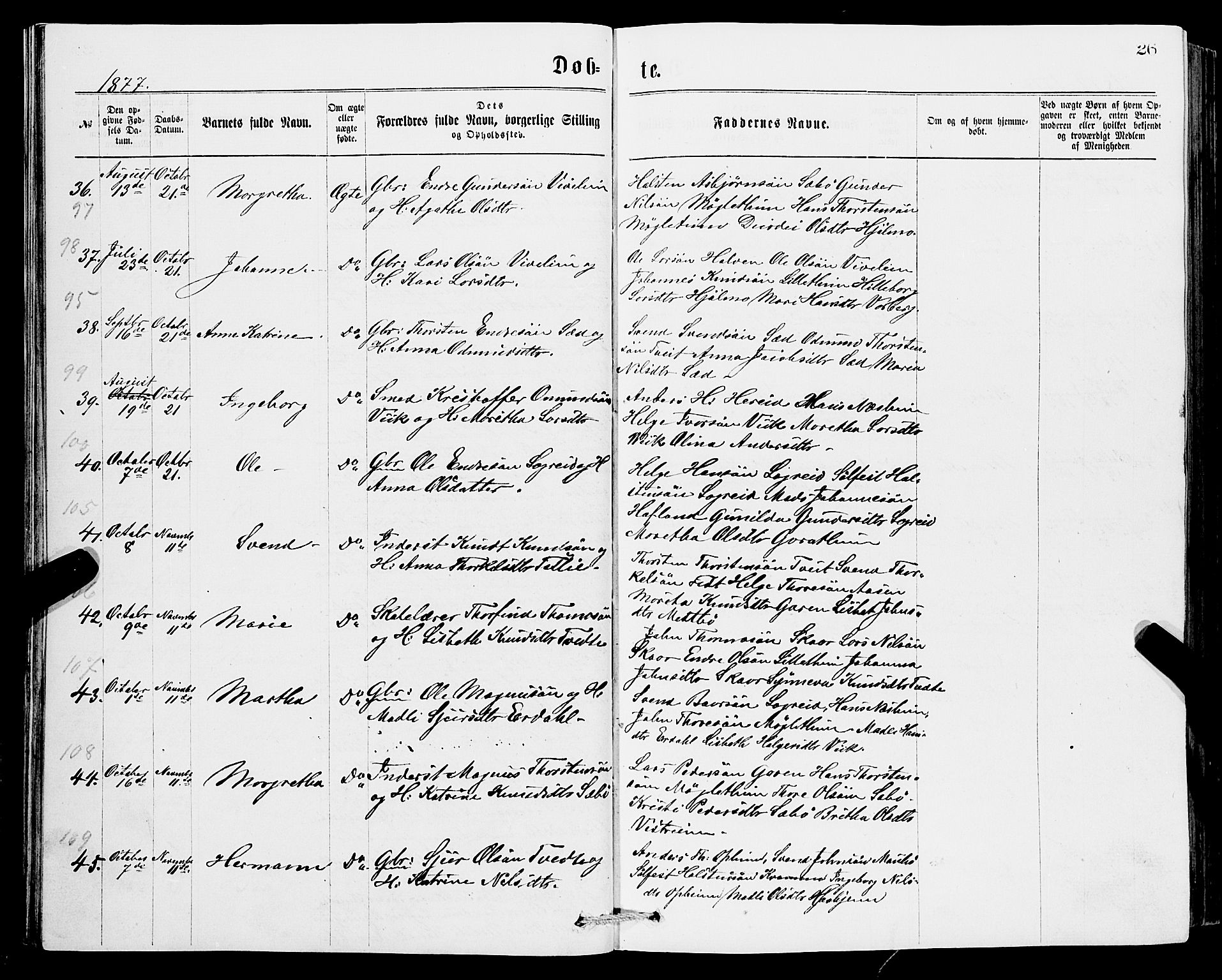 Ullensvang sokneprestembete, SAB/A-78701/H/Hab: Parish register (copy) no. C 2, 1871-1899, p. 26