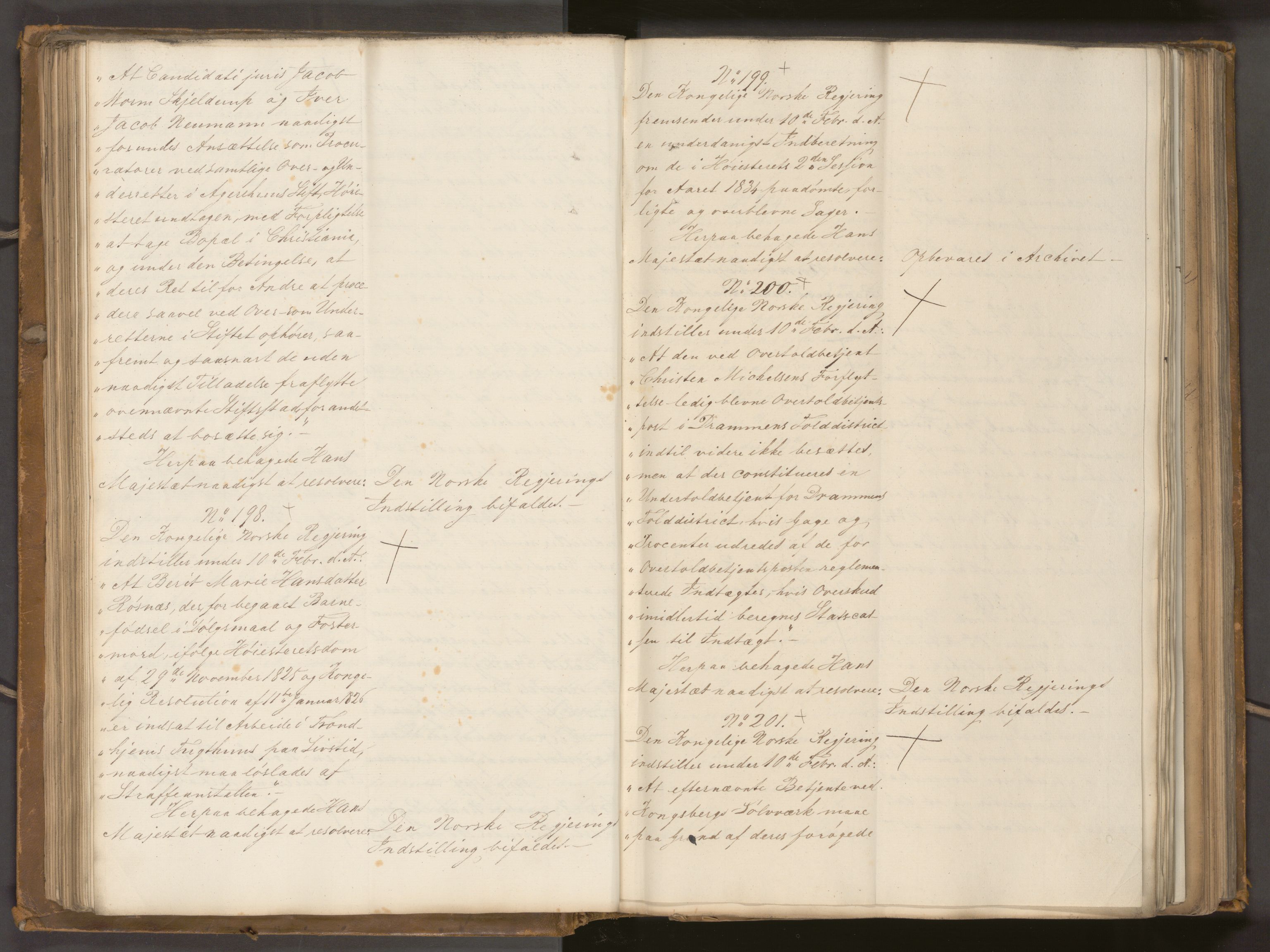 Statsrådssekretariatet, AV/RA-S-1001/A/Ab/L0040: Kgl. res. nr. 1-568, 1. halvår, 1835