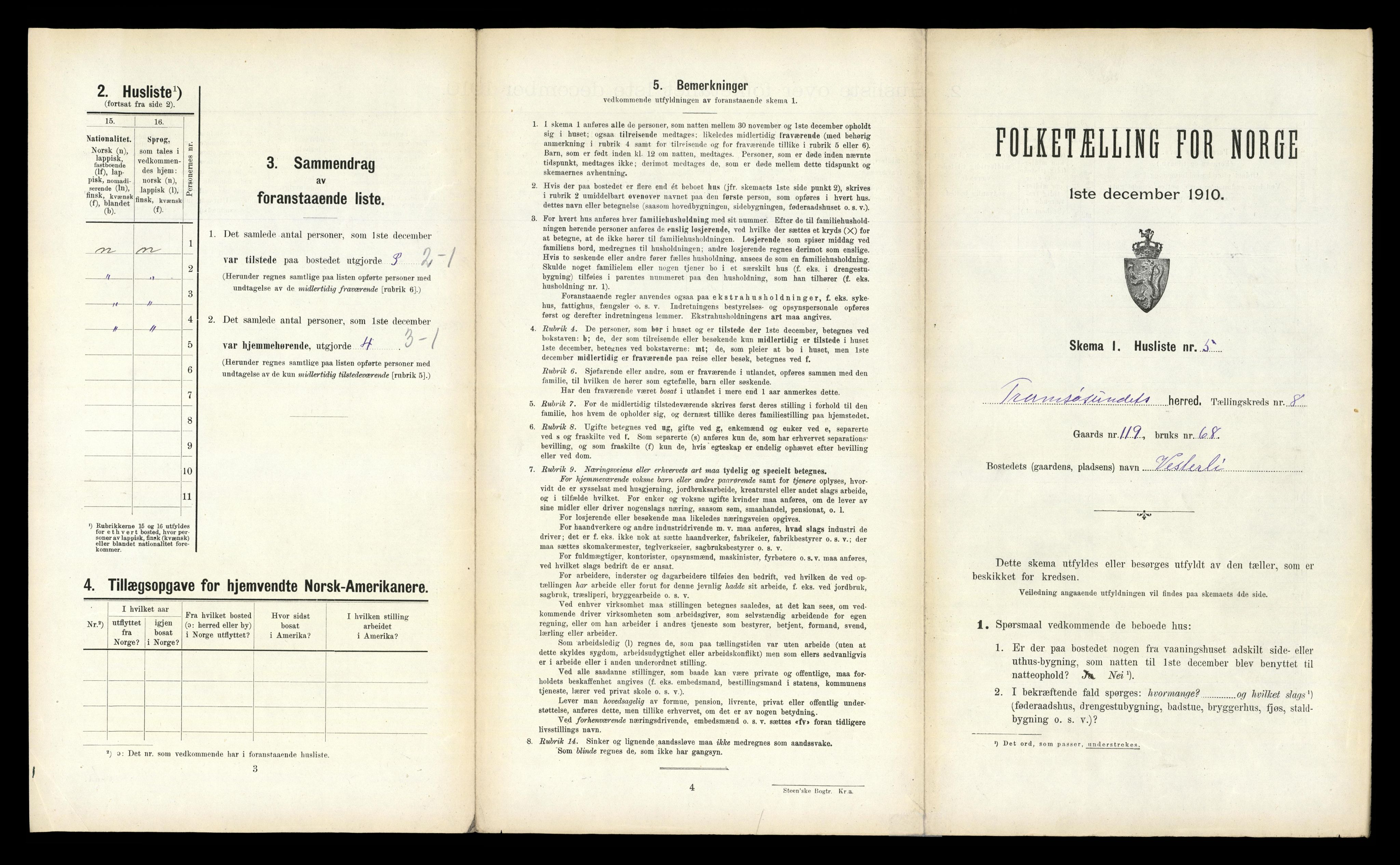 RA, 1910 census for Tromsøysund, 1910, p. 1437