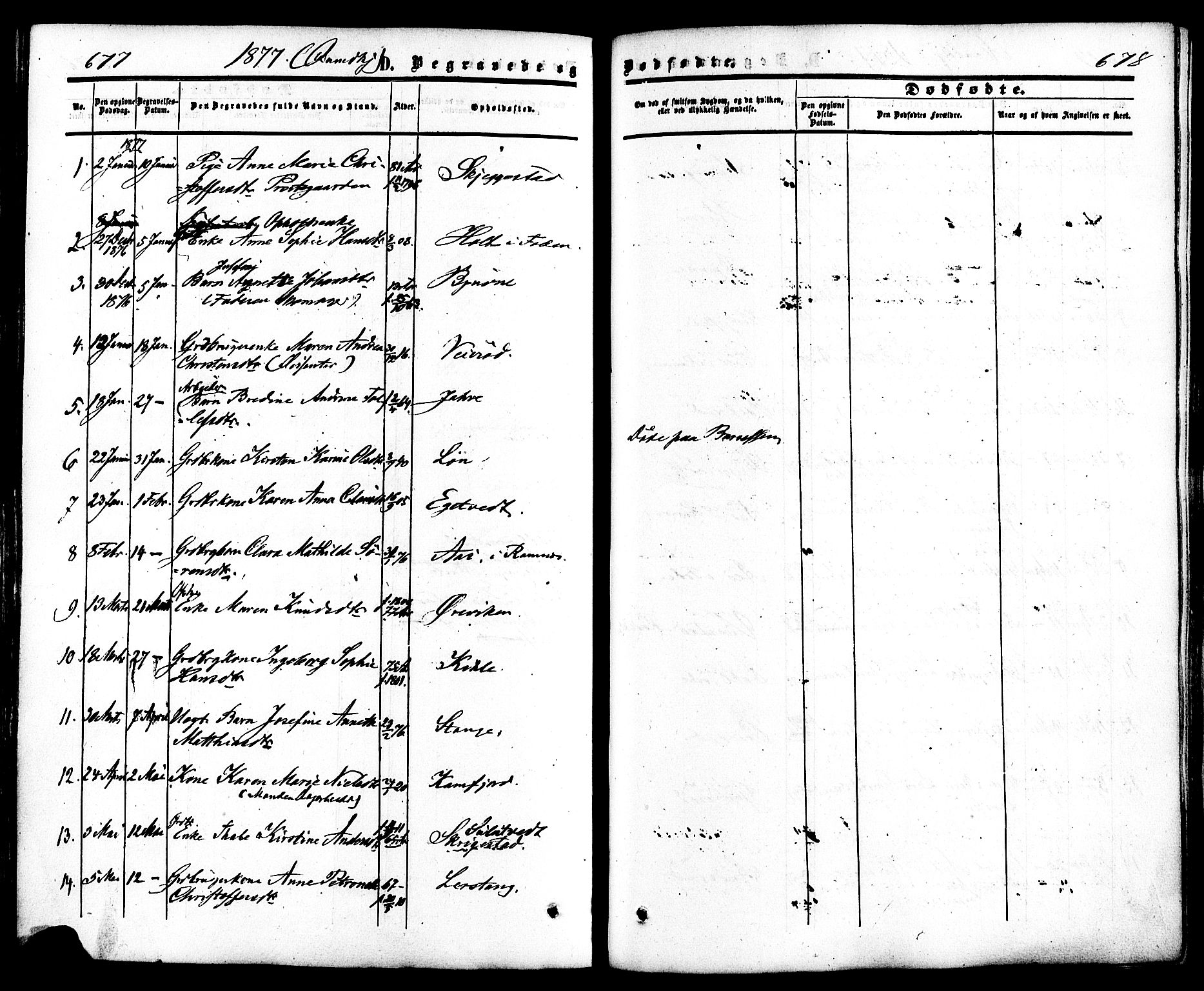 Ramnes kirkebøker, AV/SAKO-A-314/F/Fa/L0006: Parish register (official) no. I 6, 1862-1877, p. 677-678