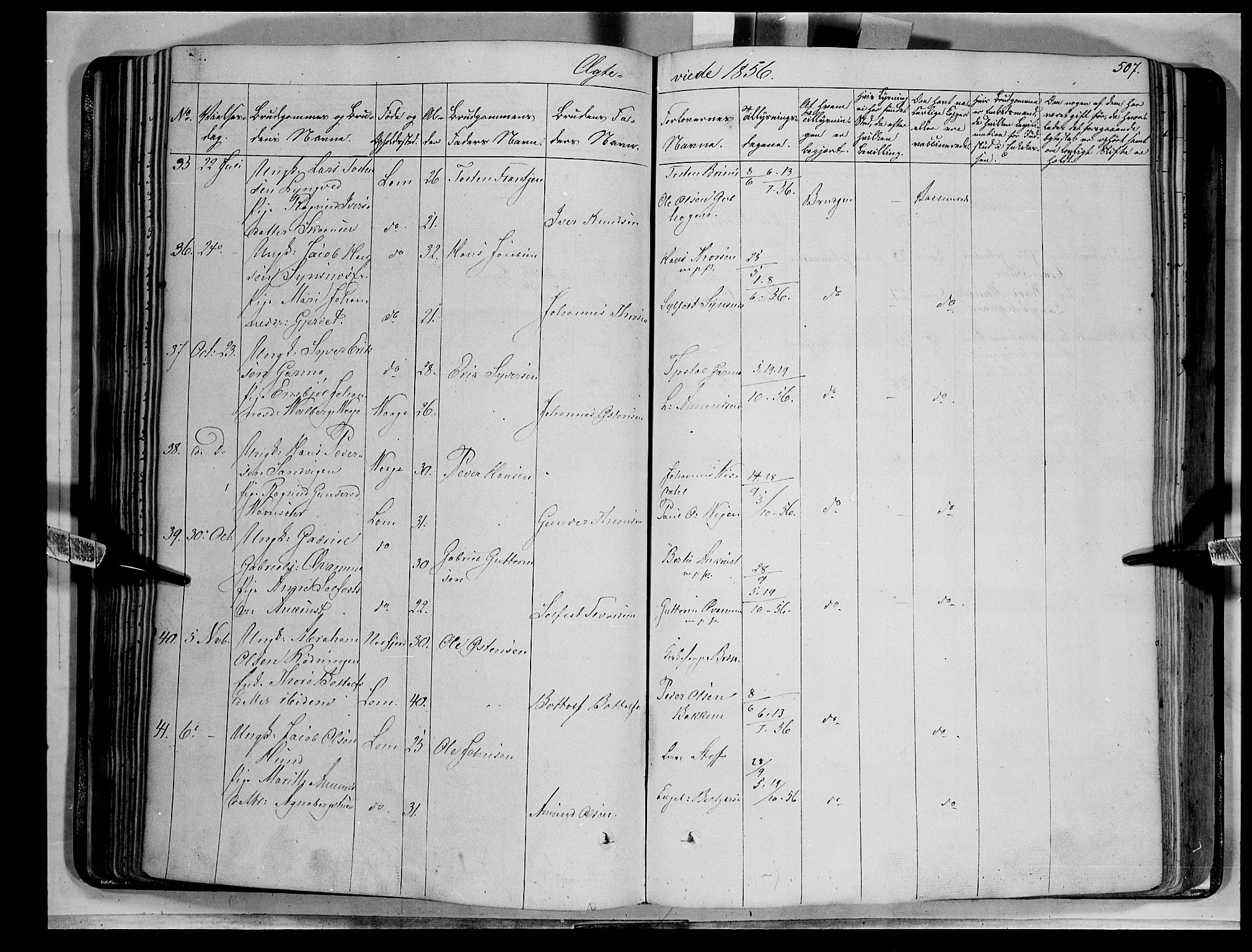 Lom prestekontor, SAH/PREST-070/K/L0006: Parish register (official) no. 6B, 1837-1863, p. 507