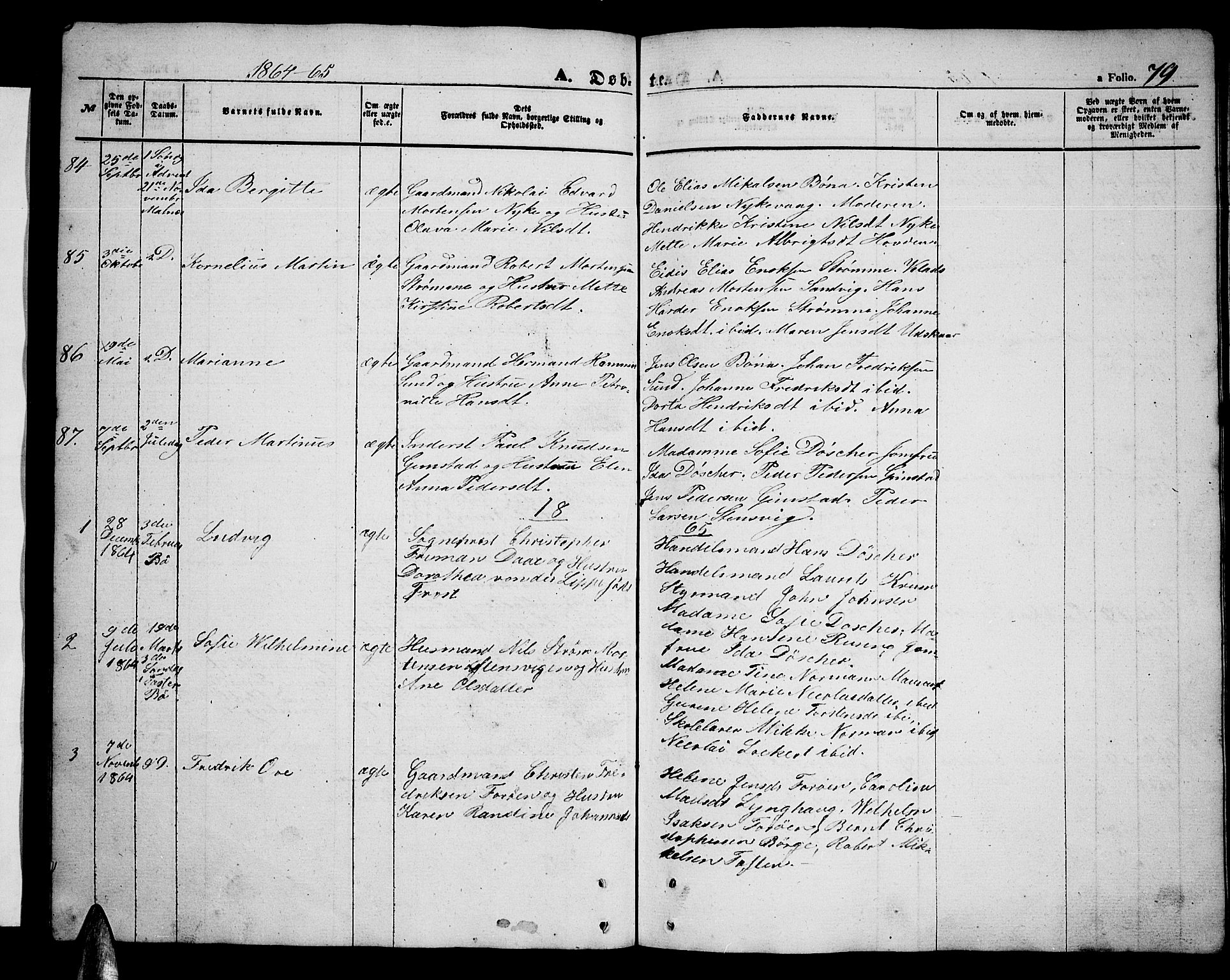 Ministerialprotokoller, klokkerbøker og fødselsregistre - Nordland, SAT/A-1459/891/L1313: Parish register (copy) no. 891C02, 1856-1870, p. 79