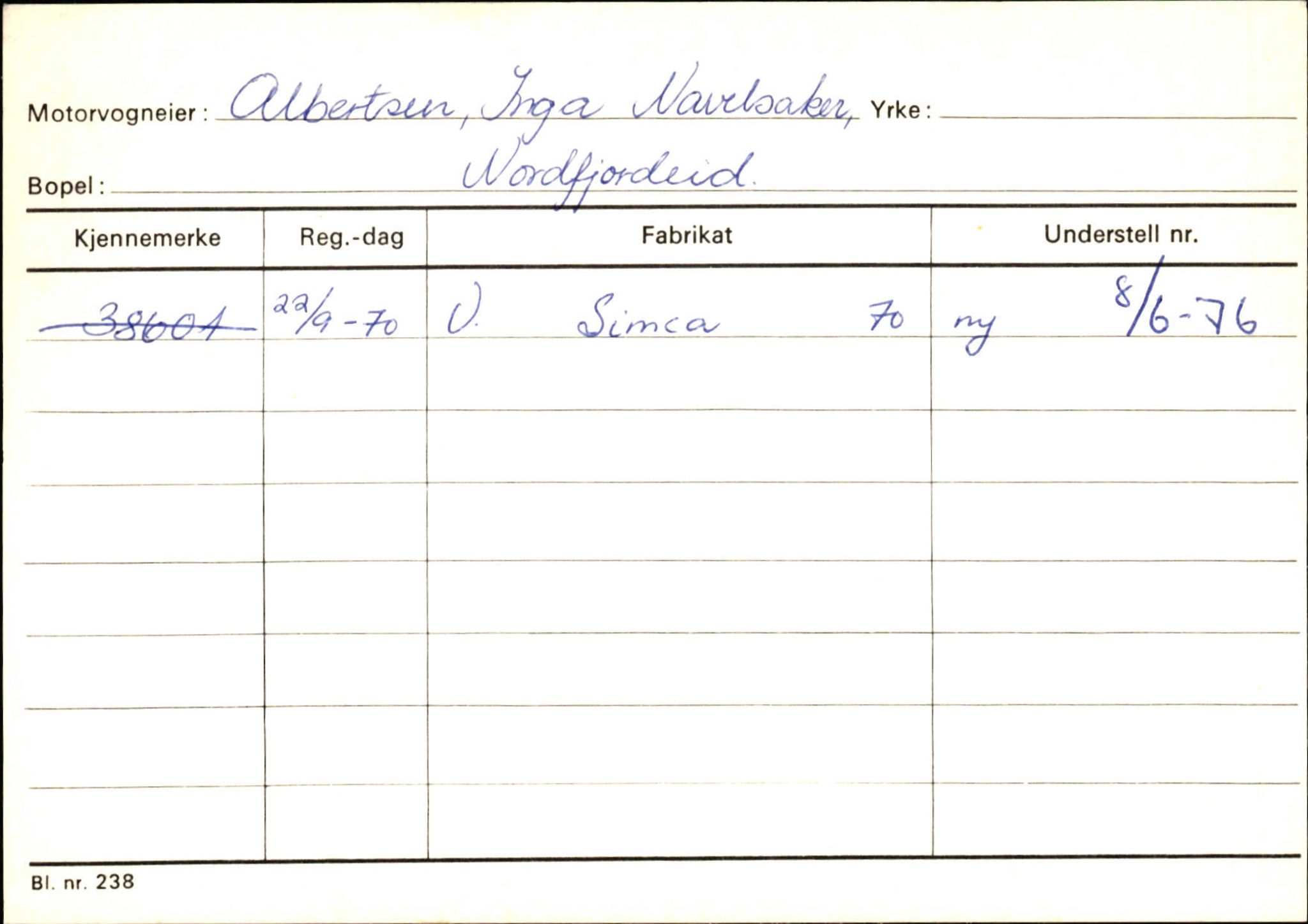 Statens vegvesen, Sogn og Fjordane vegkontor, SAB/A-5301/4/F/L0129: Eigarregistrer Eid A-S, 1945-1975, p. 5