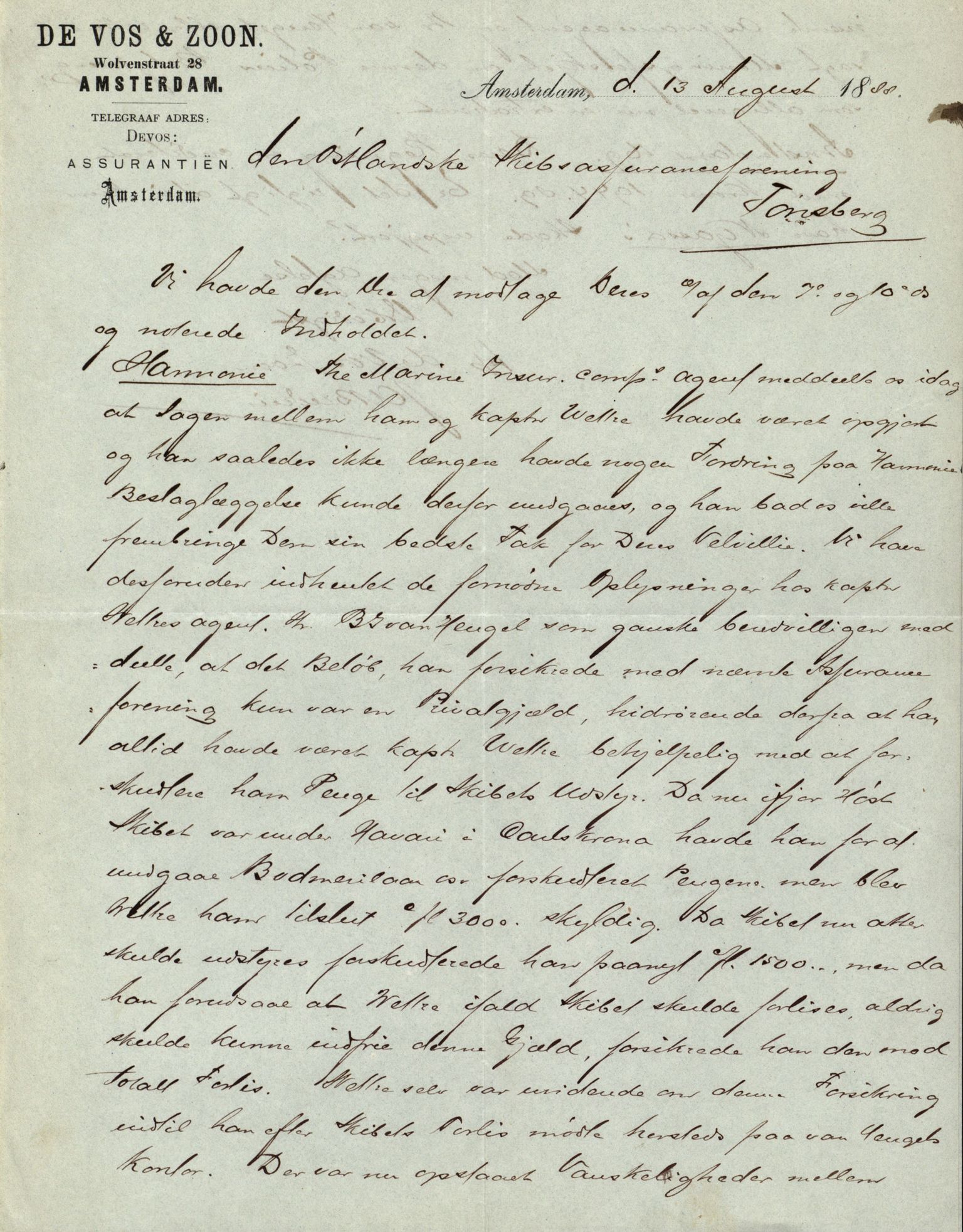 Pa 63 - Østlandske skibsassuranceforening, VEMU/A-1079/G/Ga/L0021/0006: Havaridokumenter / Gøthe, Granit, Granen, Harmonie, Lindsay, 1888, p. 30