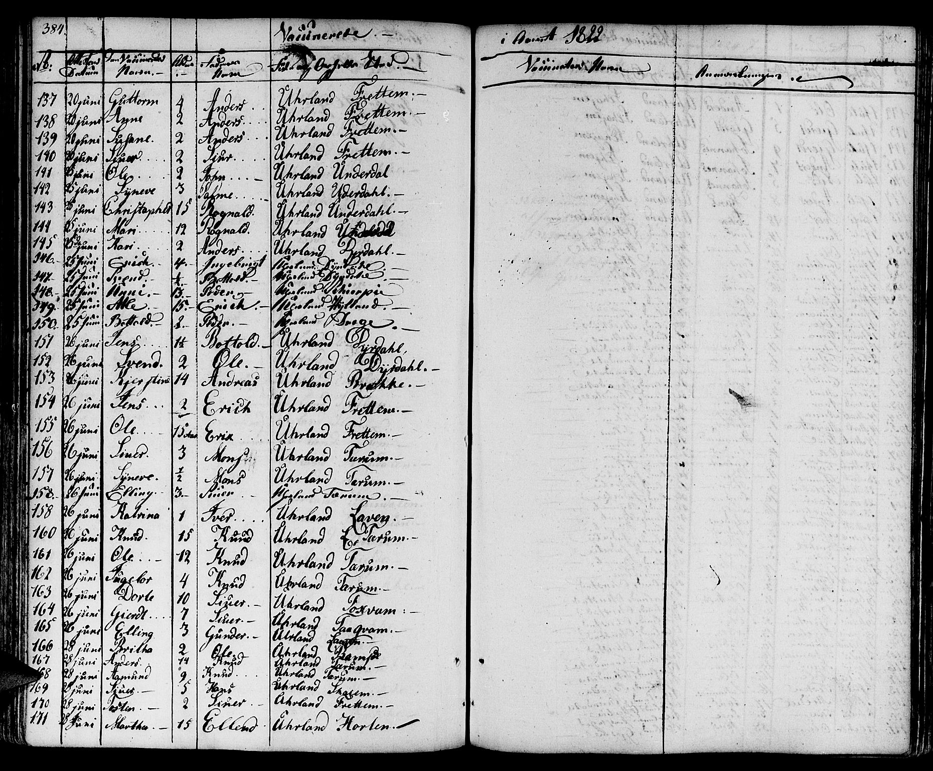 Aurland sokneprestembete, SAB/A-99937/H/Ha/Haa/L0006: Parish register (official) no. A 6, 1821-1859, p. 384
