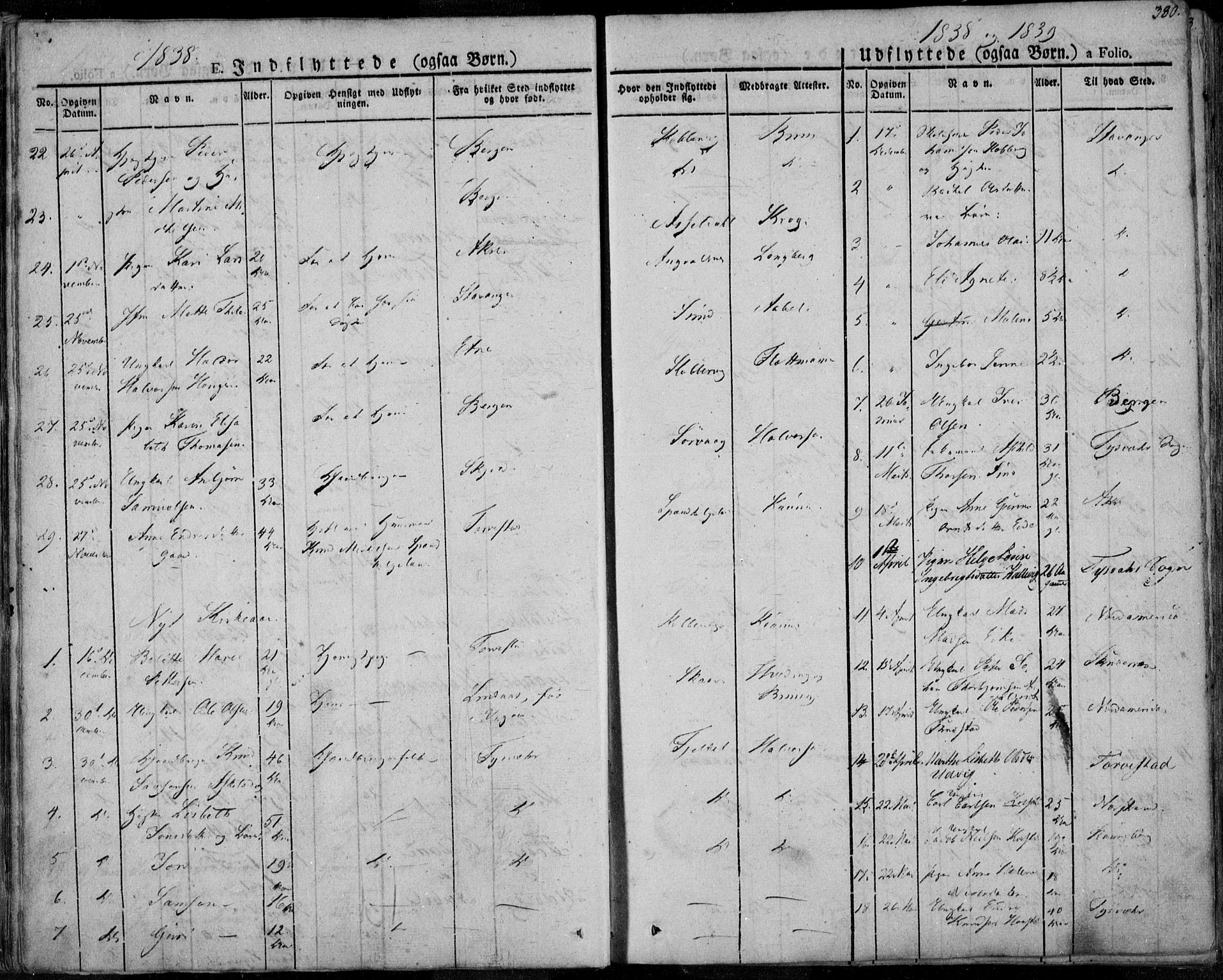 Avaldsnes sokneprestkontor, SAST/A -101851/H/Ha/Haa/L0005: Parish register (official) no. A 5.2, 1825-1841, p. 380