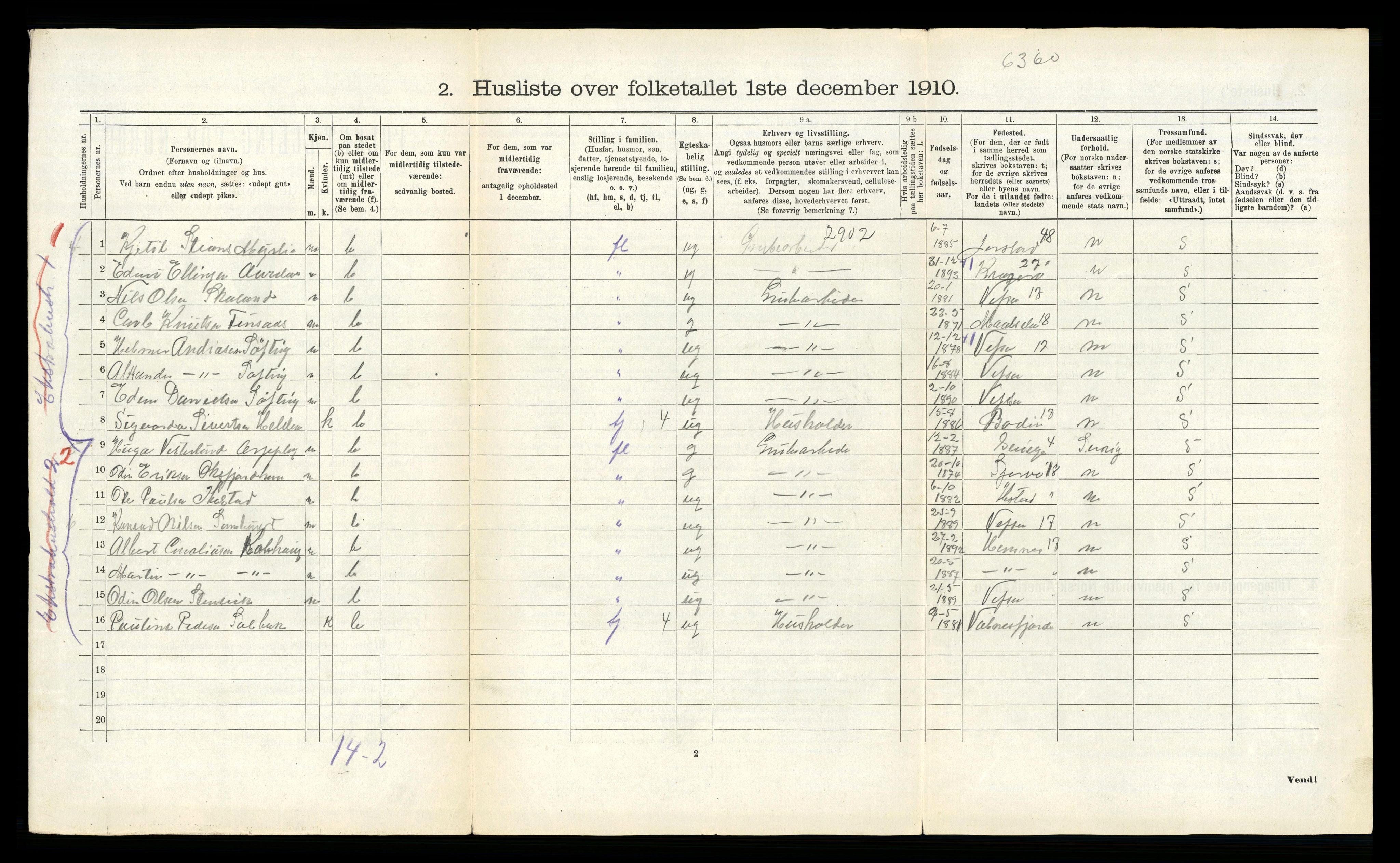 RA, 1910 census for Fauske, 1910, p. 321