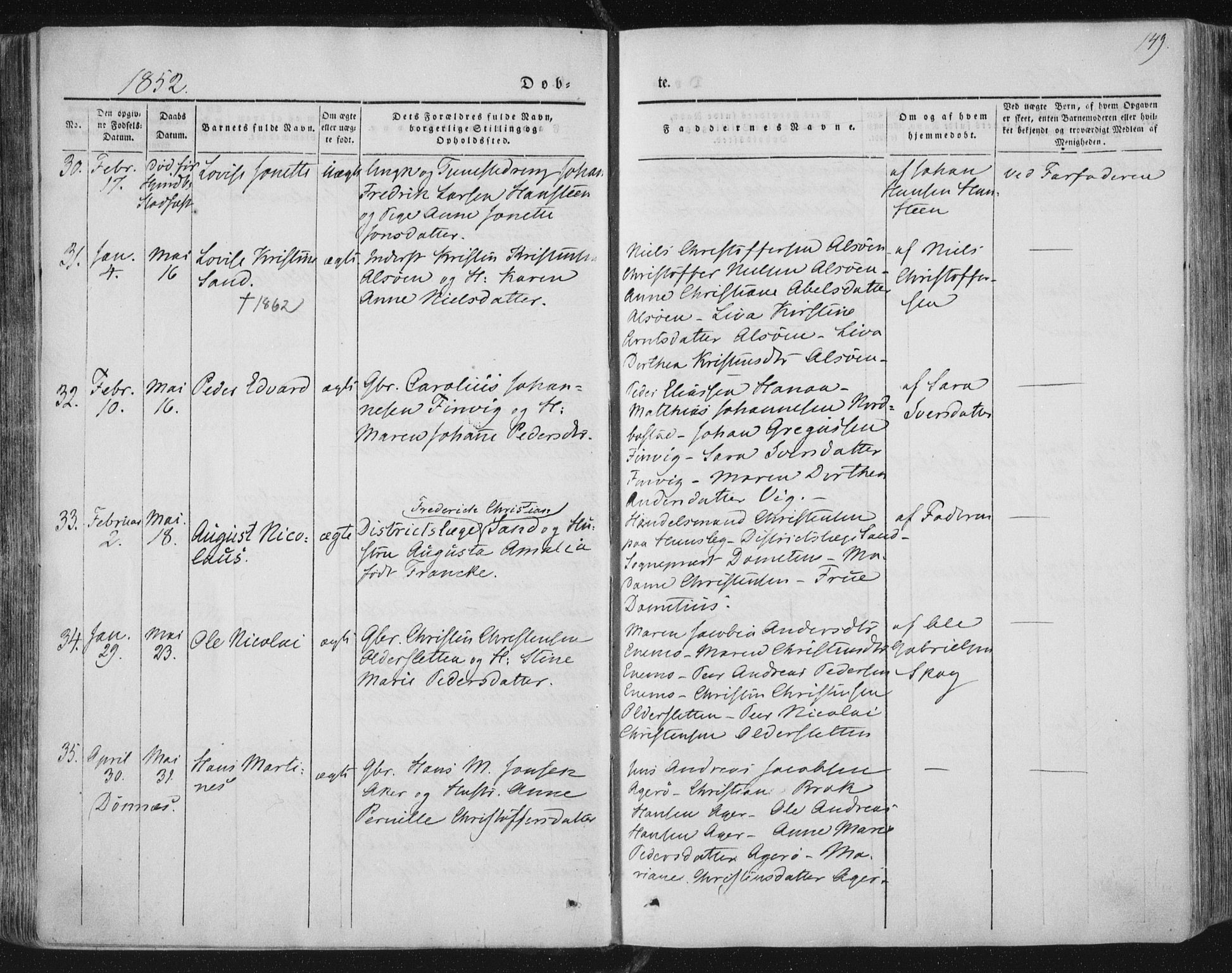 Ministerialprotokoller, klokkerbøker og fødselsregistre - Nordland, AV/SAT-A-1459/838/L0549: Parish register (official) no. 838A07, 1840-1854, p. 149