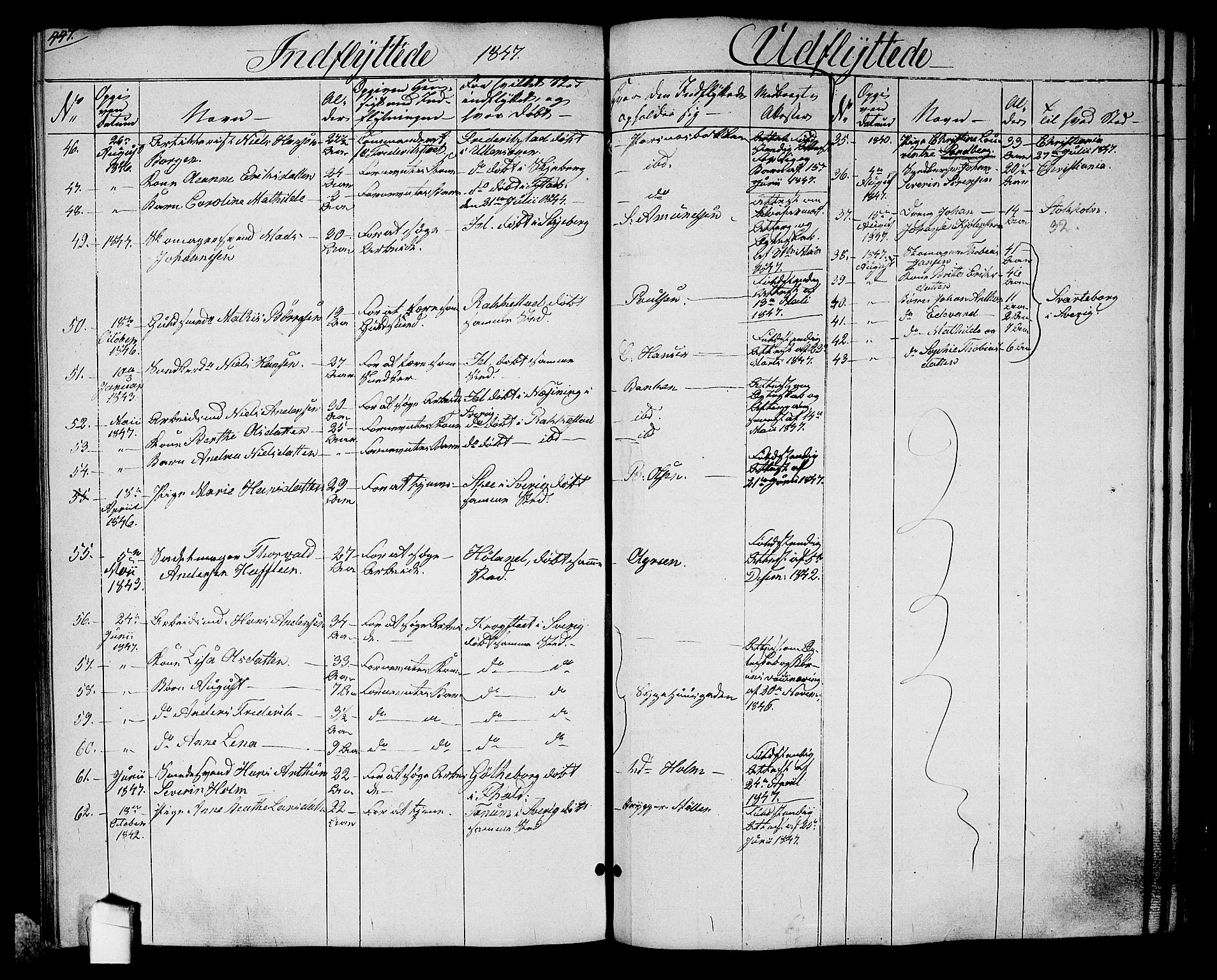 Halden prestekontor Kirkebøker, SAO/A-10909/G/Ga/L0004: Parish register (copy) no. 4, 1845-1854, p. 447