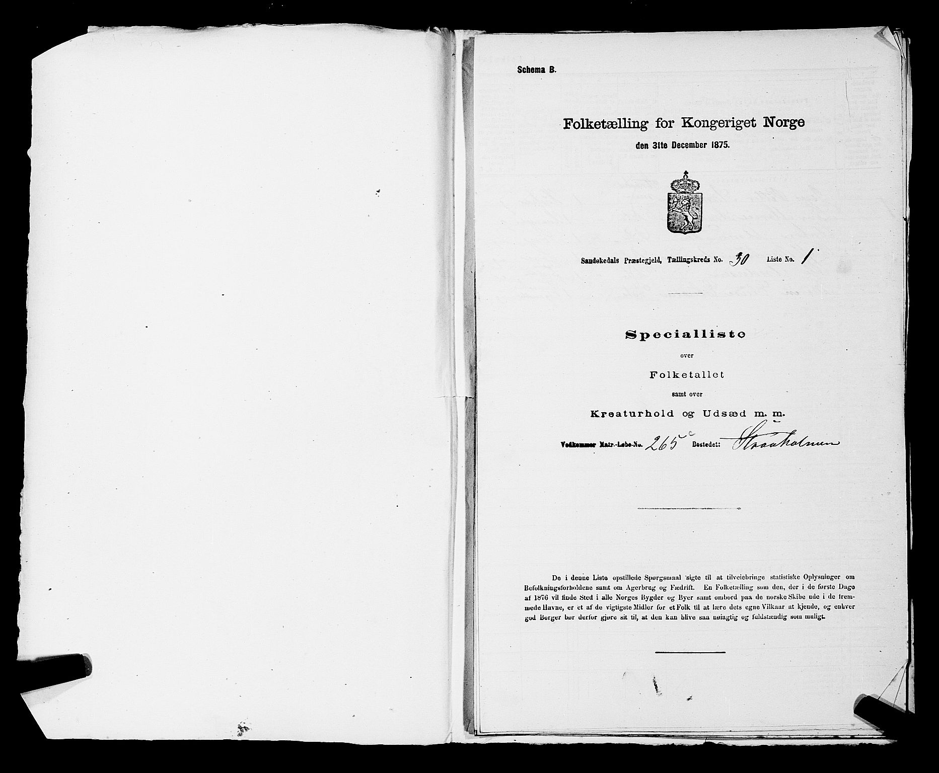 SAKO, 1875 census for 0816P Sannidal, 1875, p. 2261