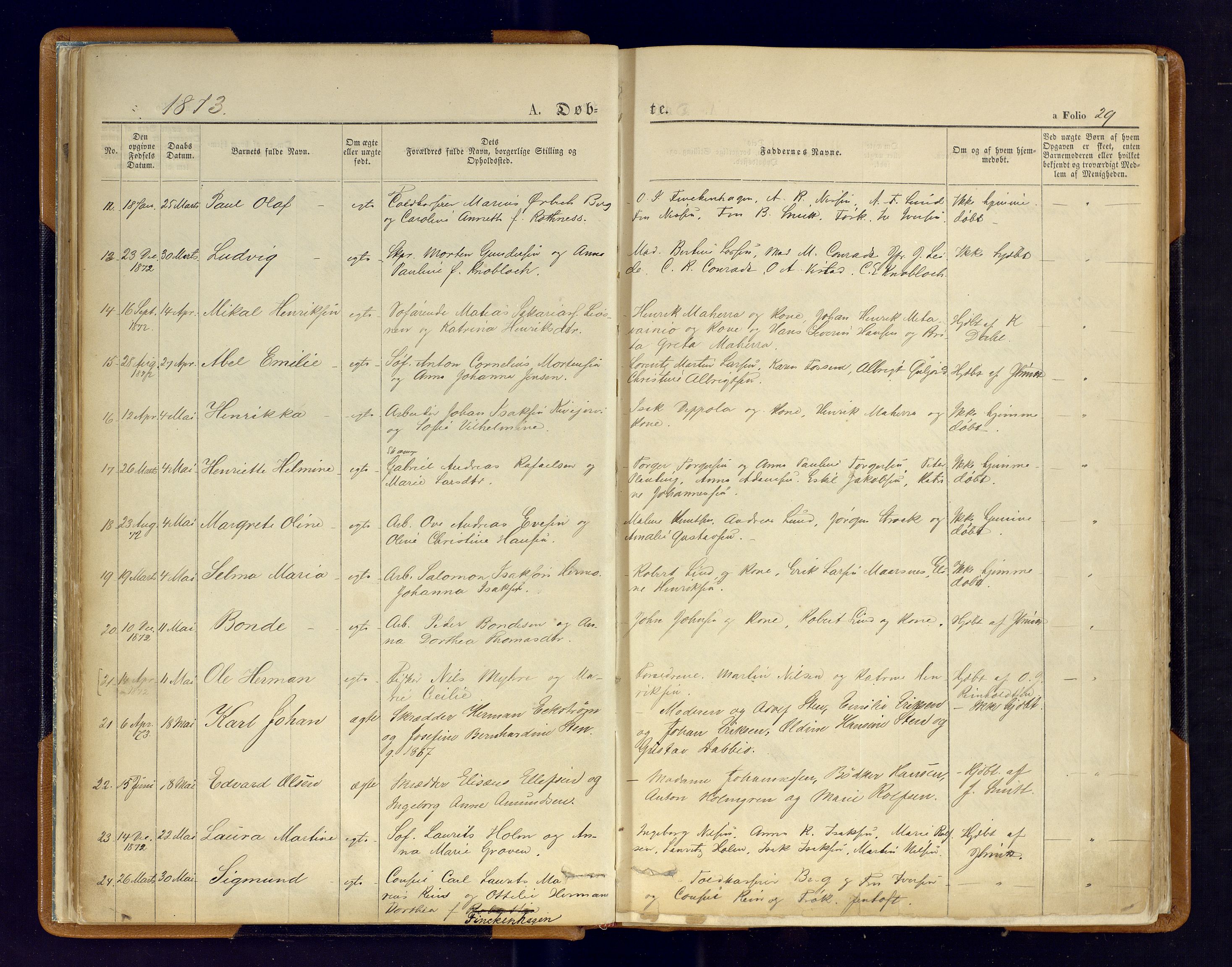 Hammerfest sokneprestkontor, AV/SATØ-S-1347/H/Ha/L0006.kirke: Parish register (official) no. 6, 1869-1877, p. 29