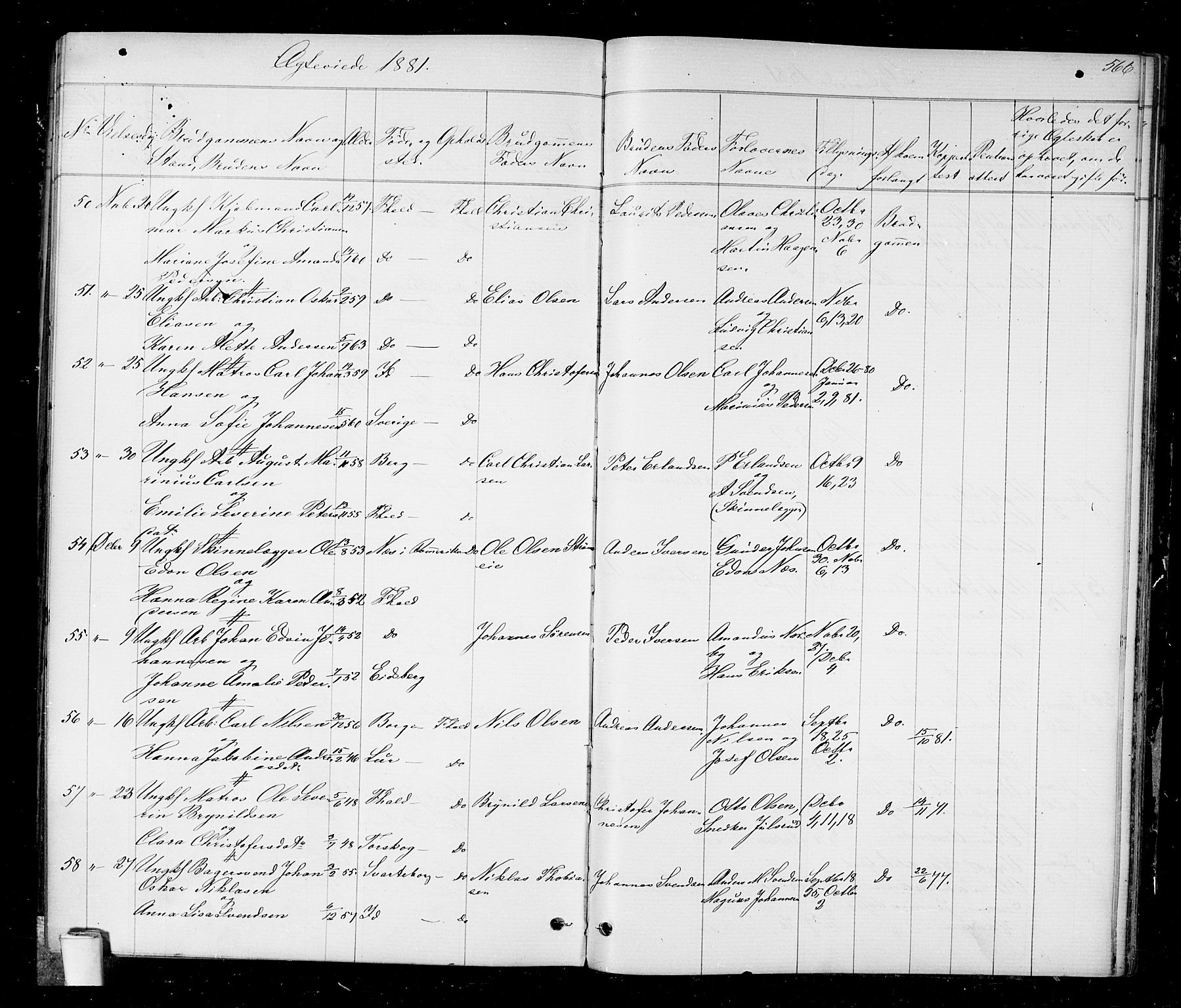 Halden prestekontor Kirkebøker, AV/SAO-A-10909/G/Ga/L0006: Parish register (copy) no. 6, 1869-1884, p. 566