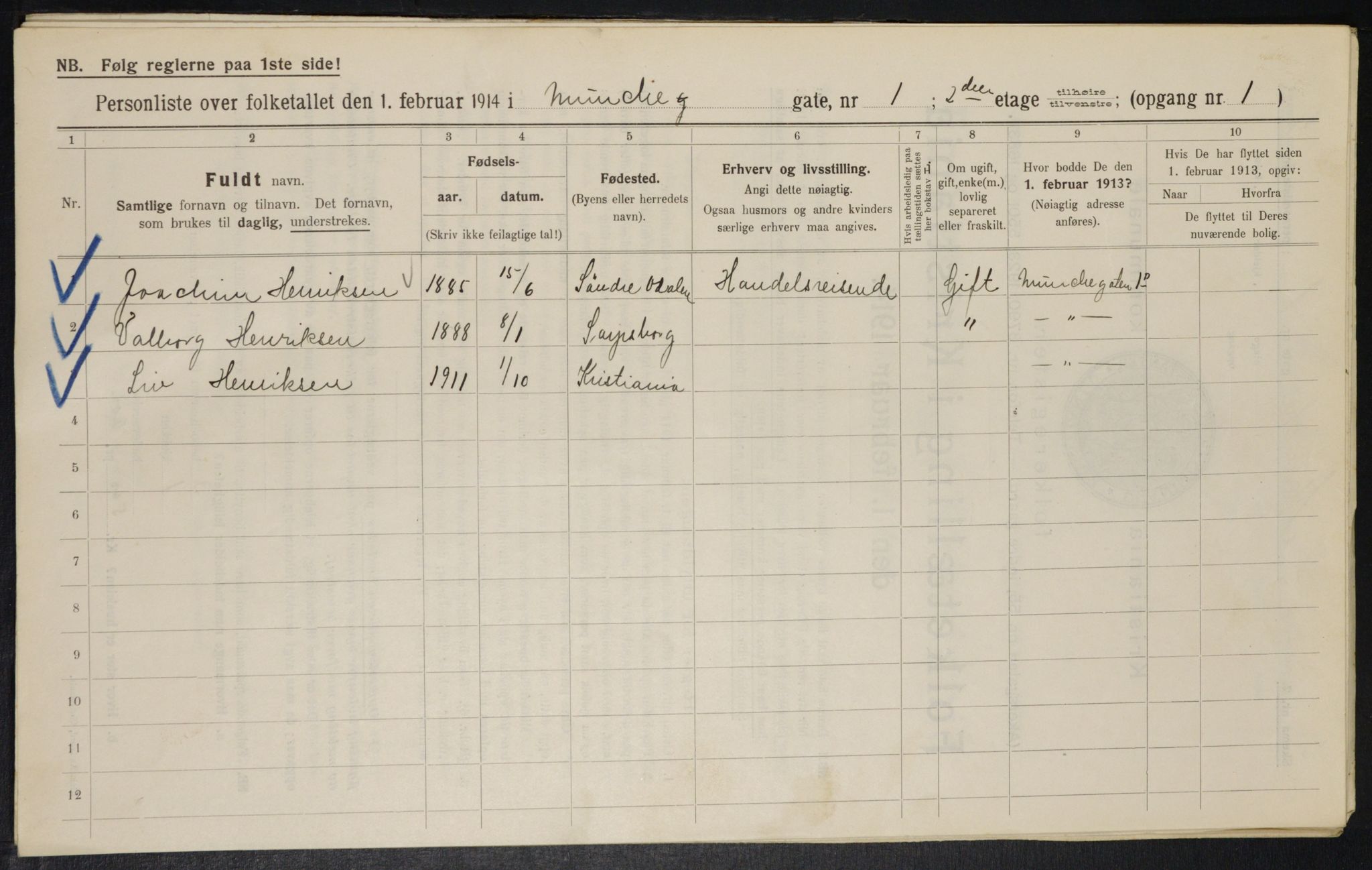 OBA, Municipal Census 1914 for Kristiania, 1914, p. 67930