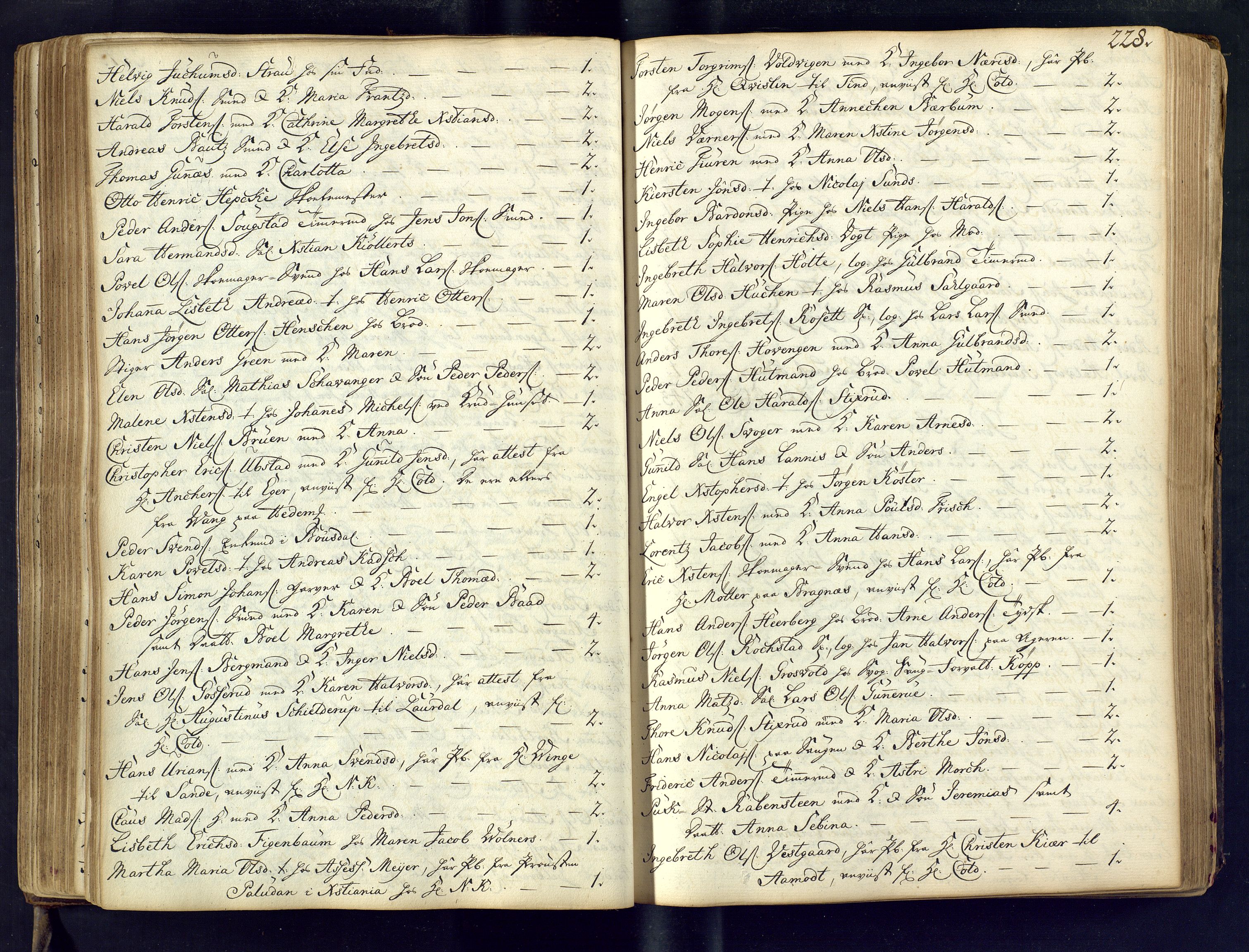 Kongsberg kirkebøker, AV/SAKO-A-22/M/Ma/L0002: Communicants register no. 2, 1739-1745, p. 228