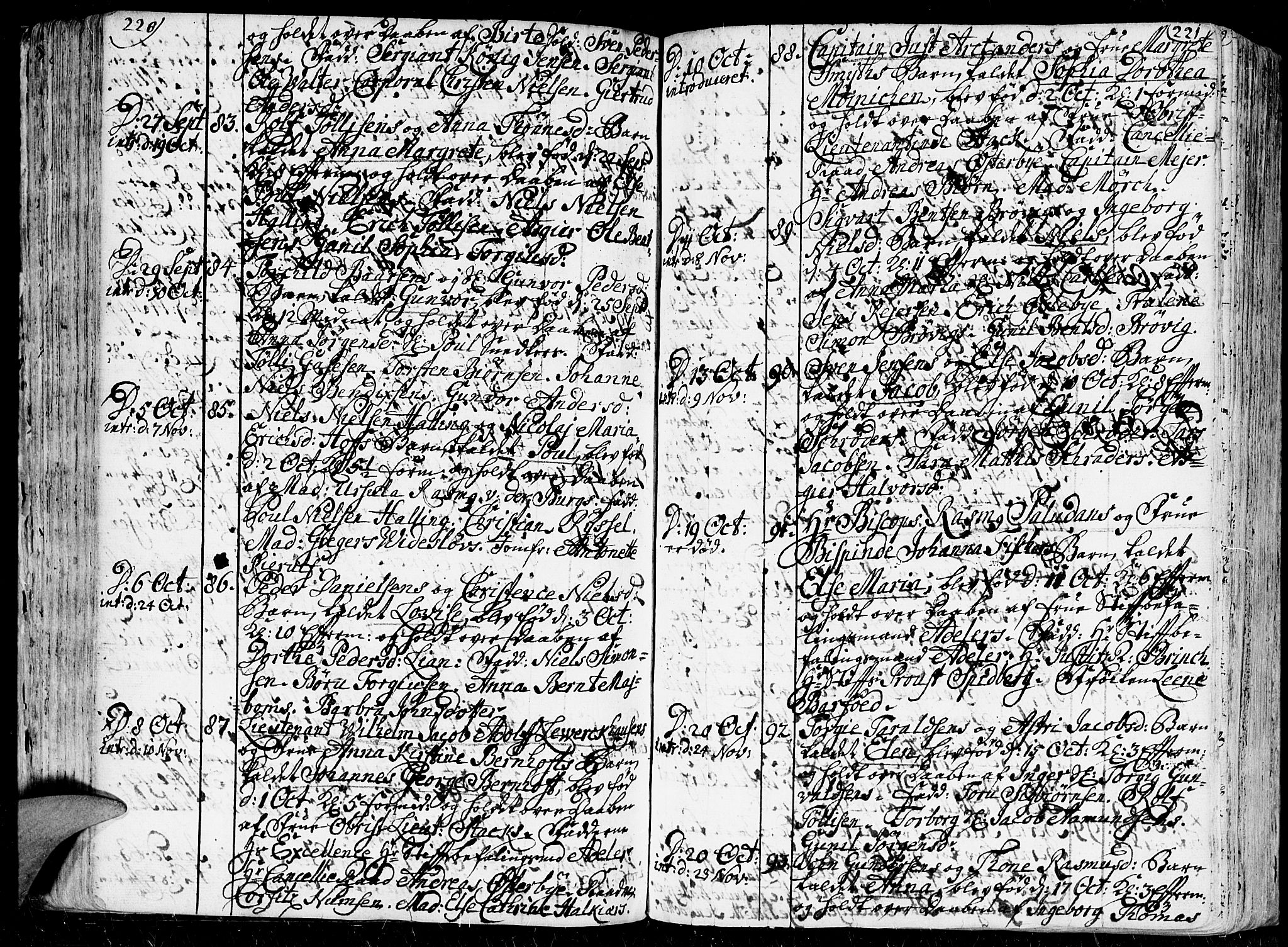 Kristiansand domprosti, SAK/1112-0006/F/Fa/L0001: Parish register (official) no. A 1, 1734-1793, p. 220-221