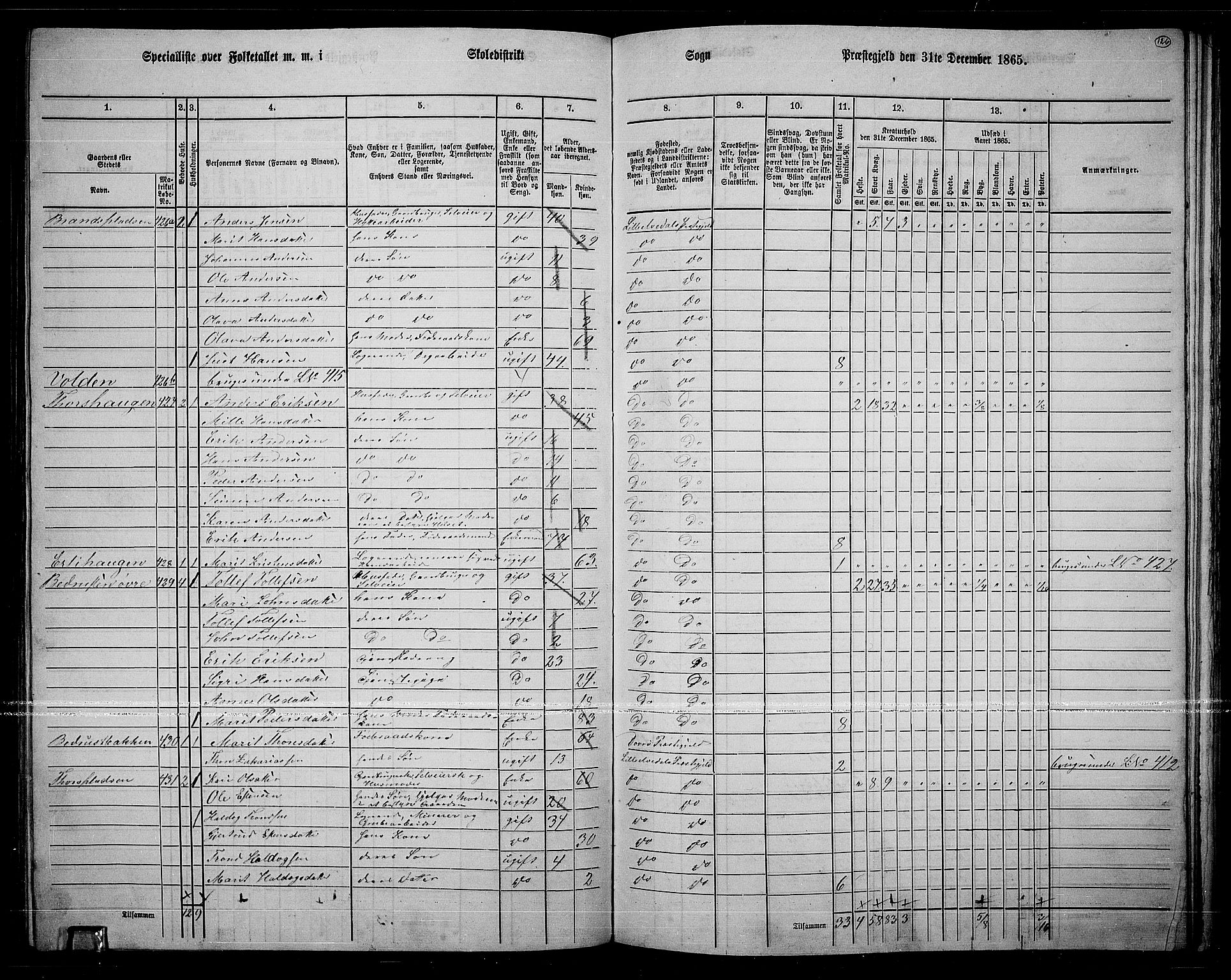 RA, 1865 census for Lille Elvedalen, 1865, p. 106