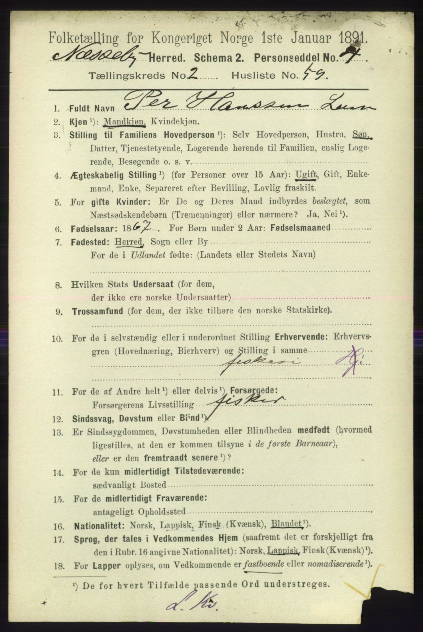 RA, 1891 census for 2027 Nesseby, 1891, p. 979