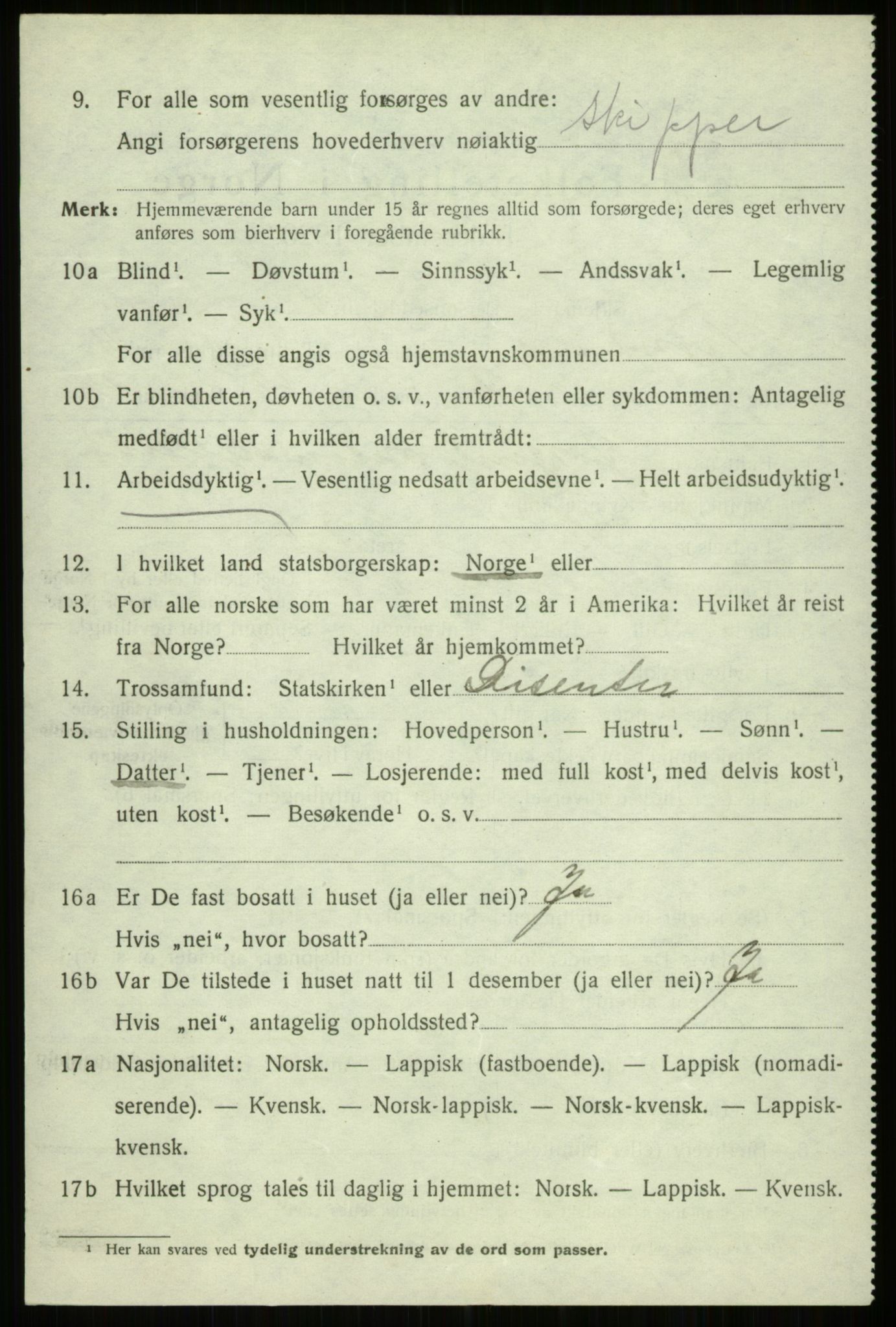 SATØ, 1920 census for Trondenes, 1920, p. 16957