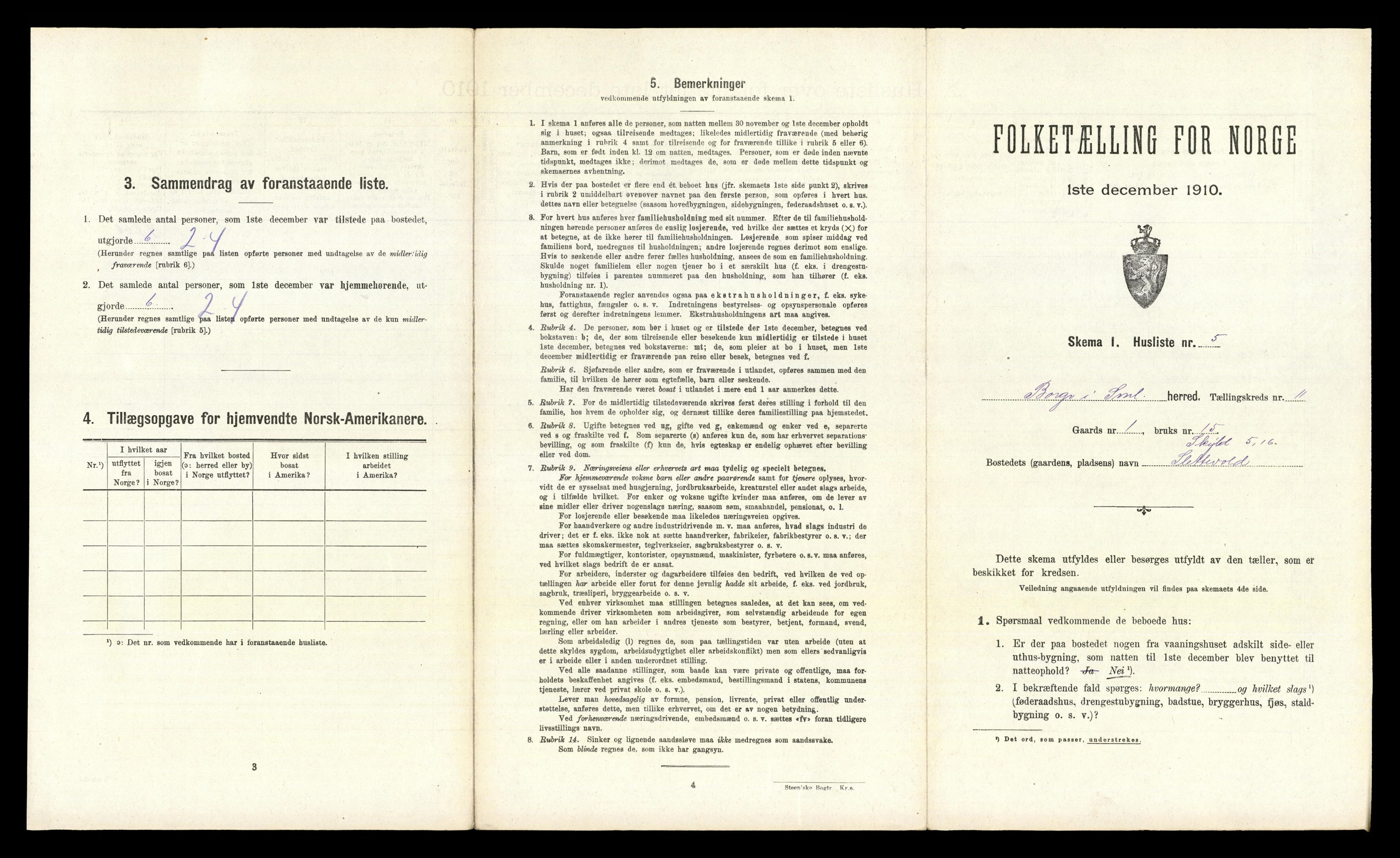 RA, 1910 census for Borge, 1910, p. 1608