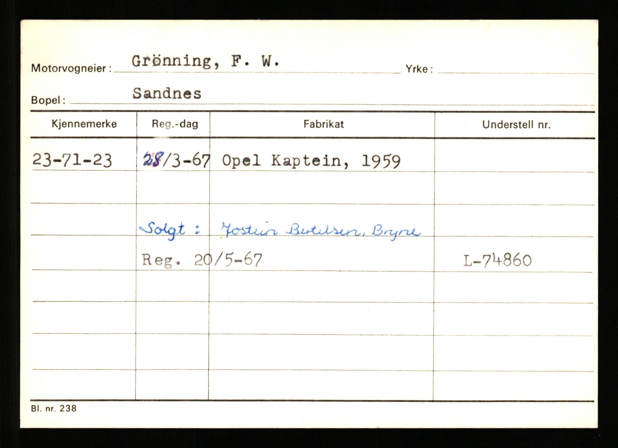 Stavanger trafikkstasjon, AV/SAST-A-101942/0/G/L0010: Registreringsnummer: 130000 - 239953, 1930-1971, p. 3065