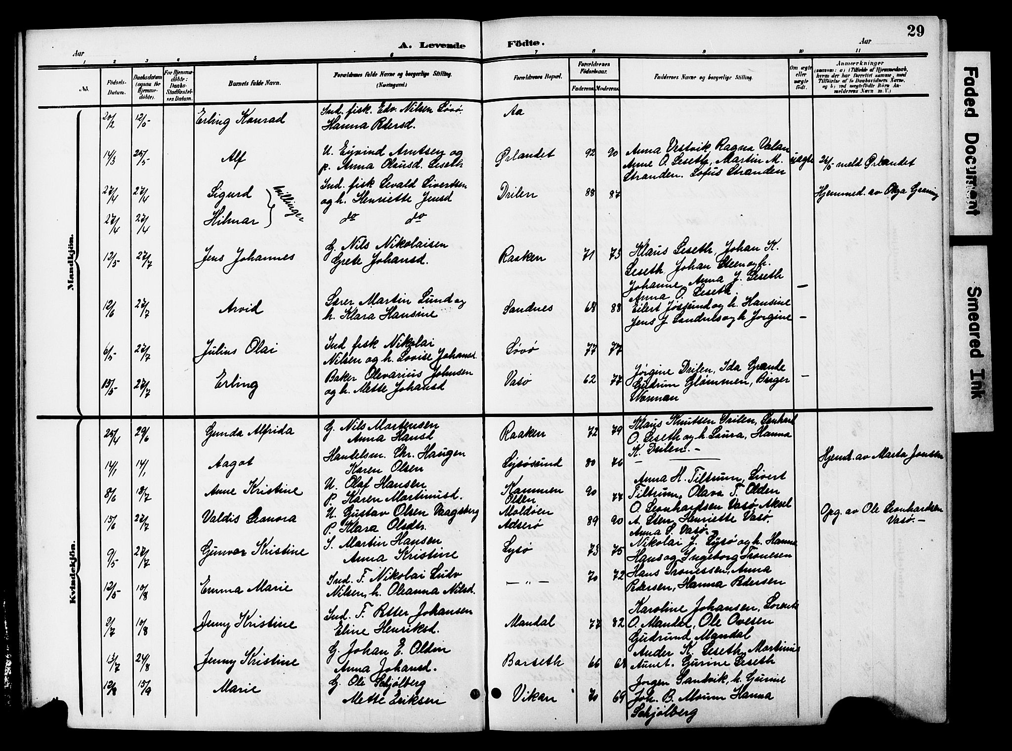 Ministerialprotokoller, klokkerbøker og fødselsregistre - Sør-Trøndelag, SAT/A-1456/654/L0666: Parish register (copy) no. 654C02, 1901-1925, p. 29