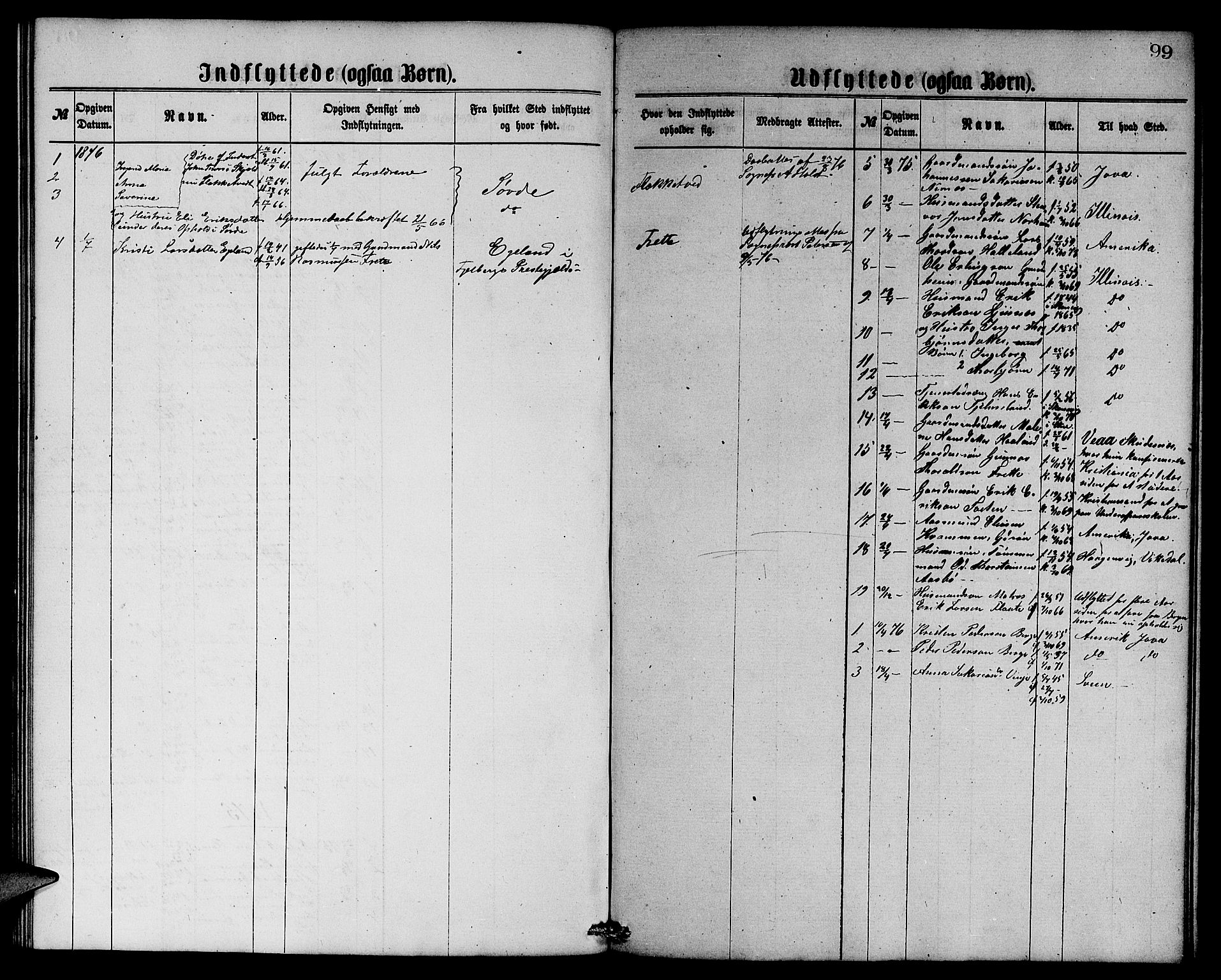 Etne sokneprestembete, SAB/A-75001/H/Hab: Parish register (copy) no. C 3, 1866-1878, p. 99