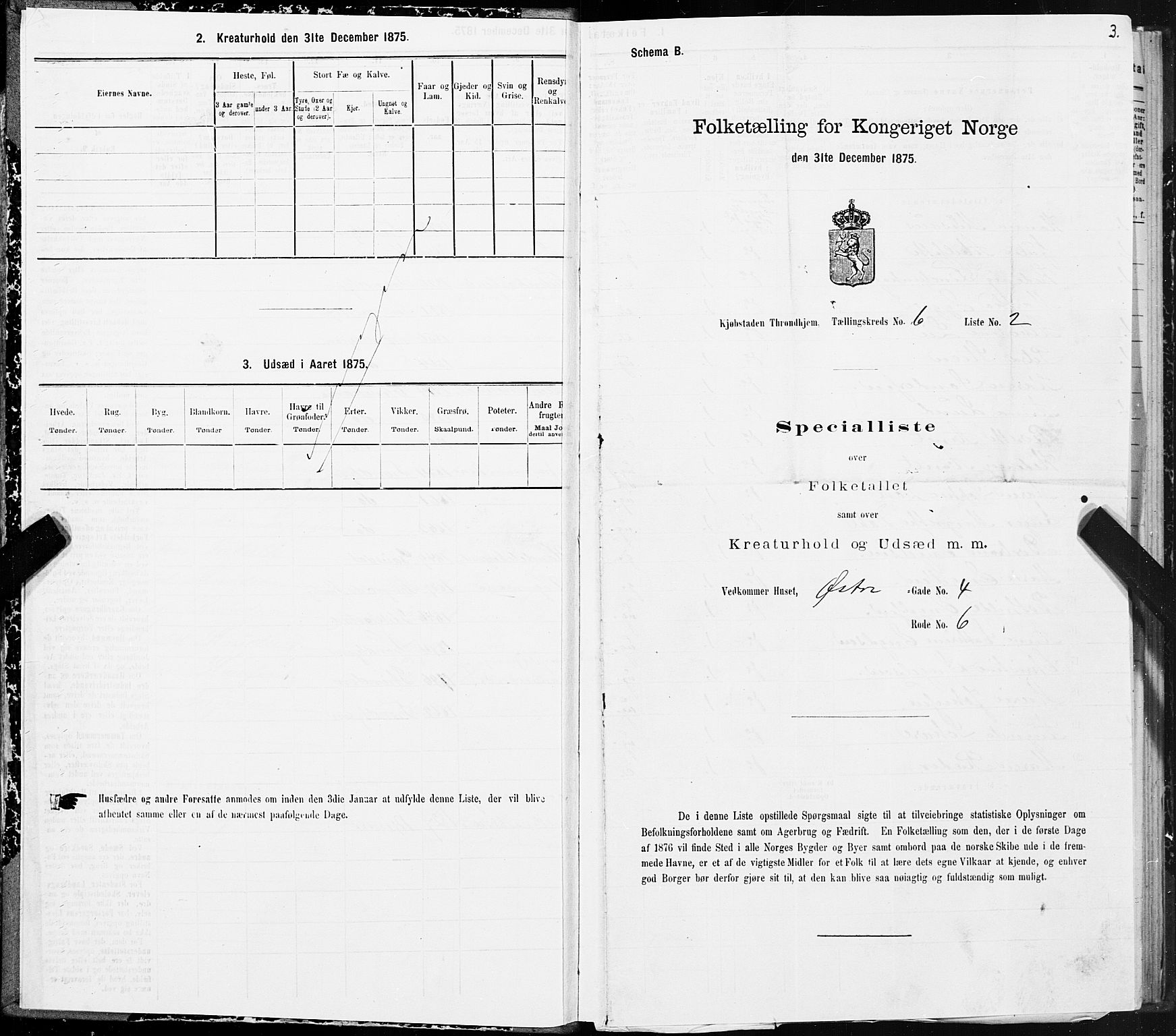 SAT, 1875 census for 1601 Trondheim, 1875, p. 4003