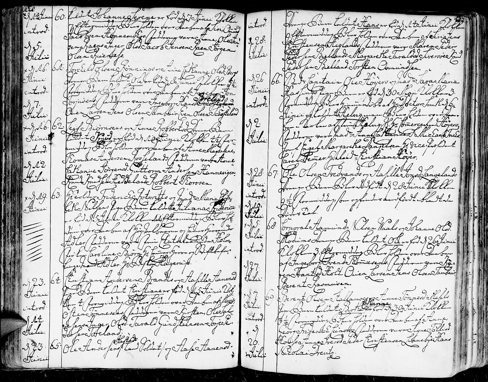 Kristiansand domprosti, AV/SAK-1112-0006/F/Fa/L0003: Parish register (official) no. A 3, 1778-1818, p. 126-127