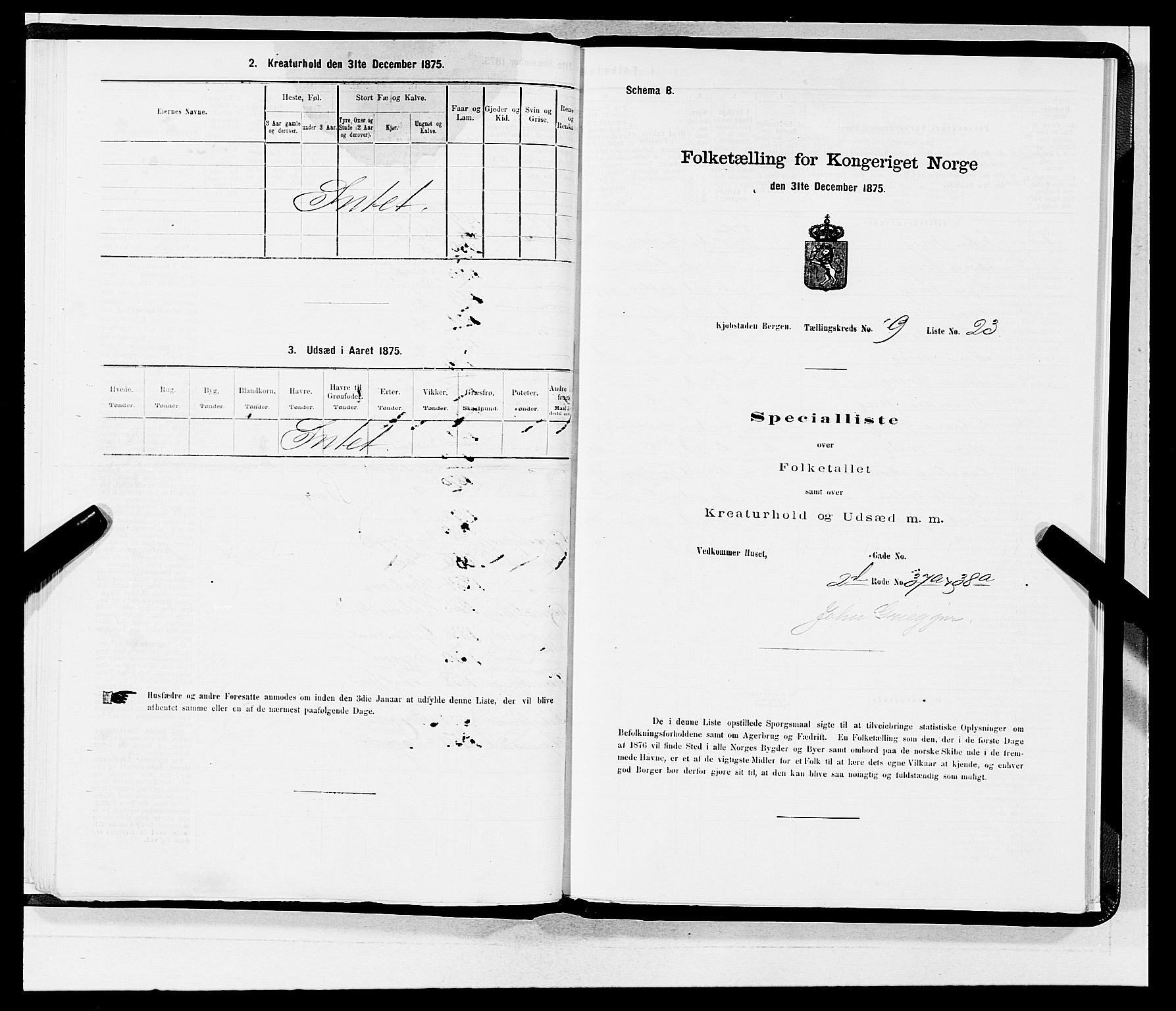 SAB, 1875 census for 1301 Bergen, 1875, p. 458