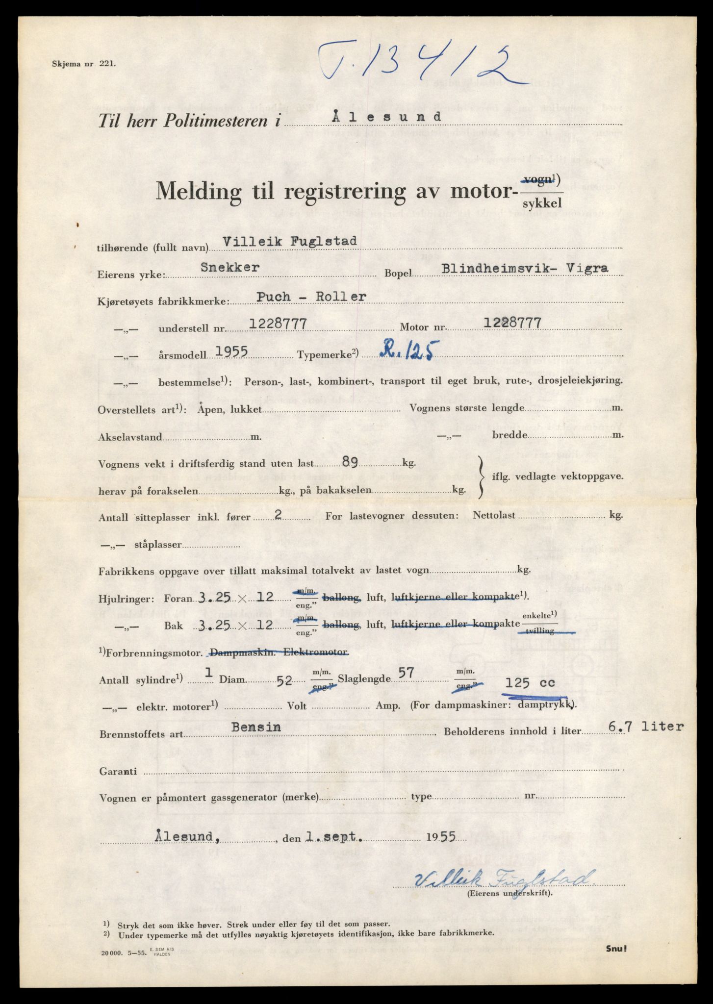Møre og Romsdal vegkontor - Ålesund trafikkstasjon, AV/SAT-A-4099/F/Fe/L0039: Registreringskort for kjøretøy T 13361 - T 13530, 1927-1998, p. 871