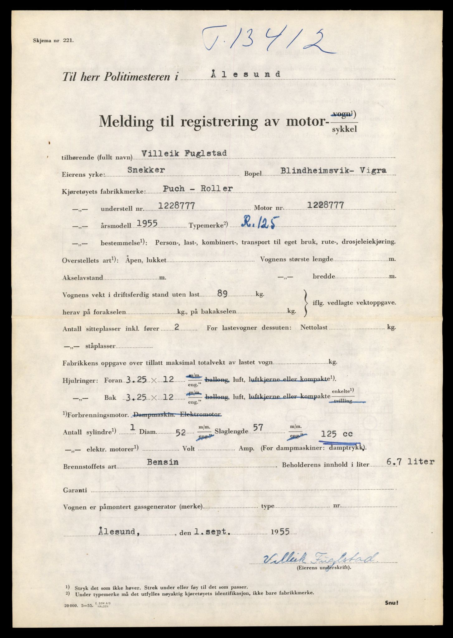 Møre og Romsdal vegkontor - Ålesund trafikkstasjon, SAT/A-4099/F/Fe/L0039: Registreringskort for kjøretøy T 13361 - T 13530, 1927-1998, p. 871