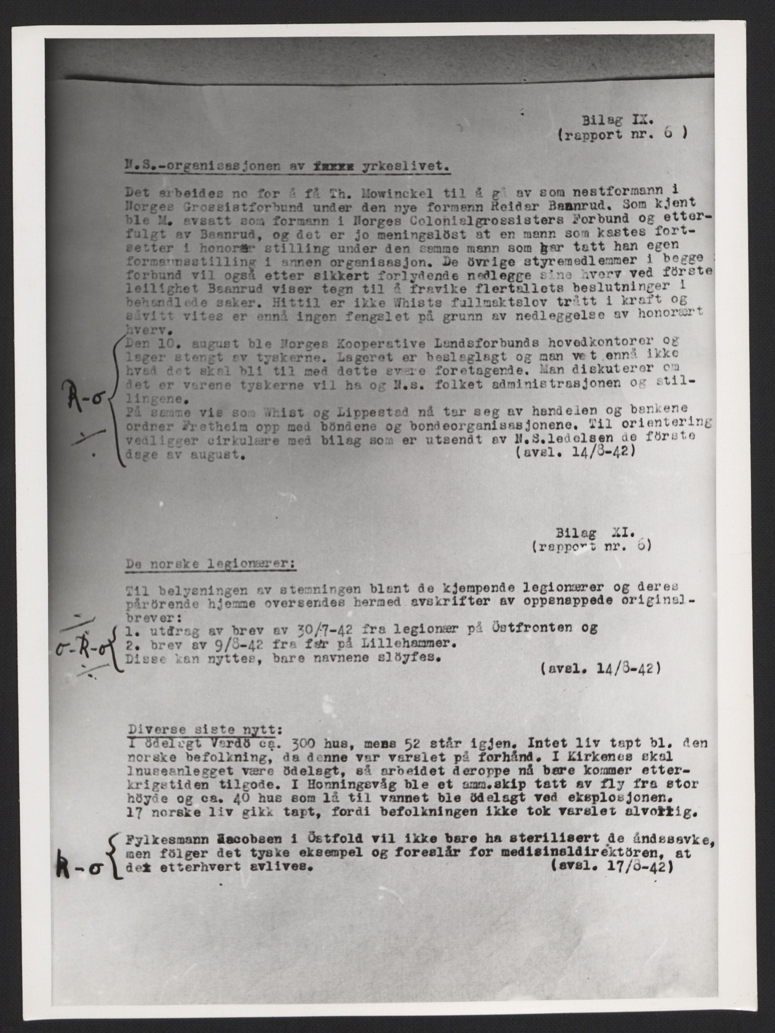 Forsvaret, Forsvarets overkommando, AV/RA-RAFA-1920/Da/L0079: Etterretningsrapporter, 1942, p. 44