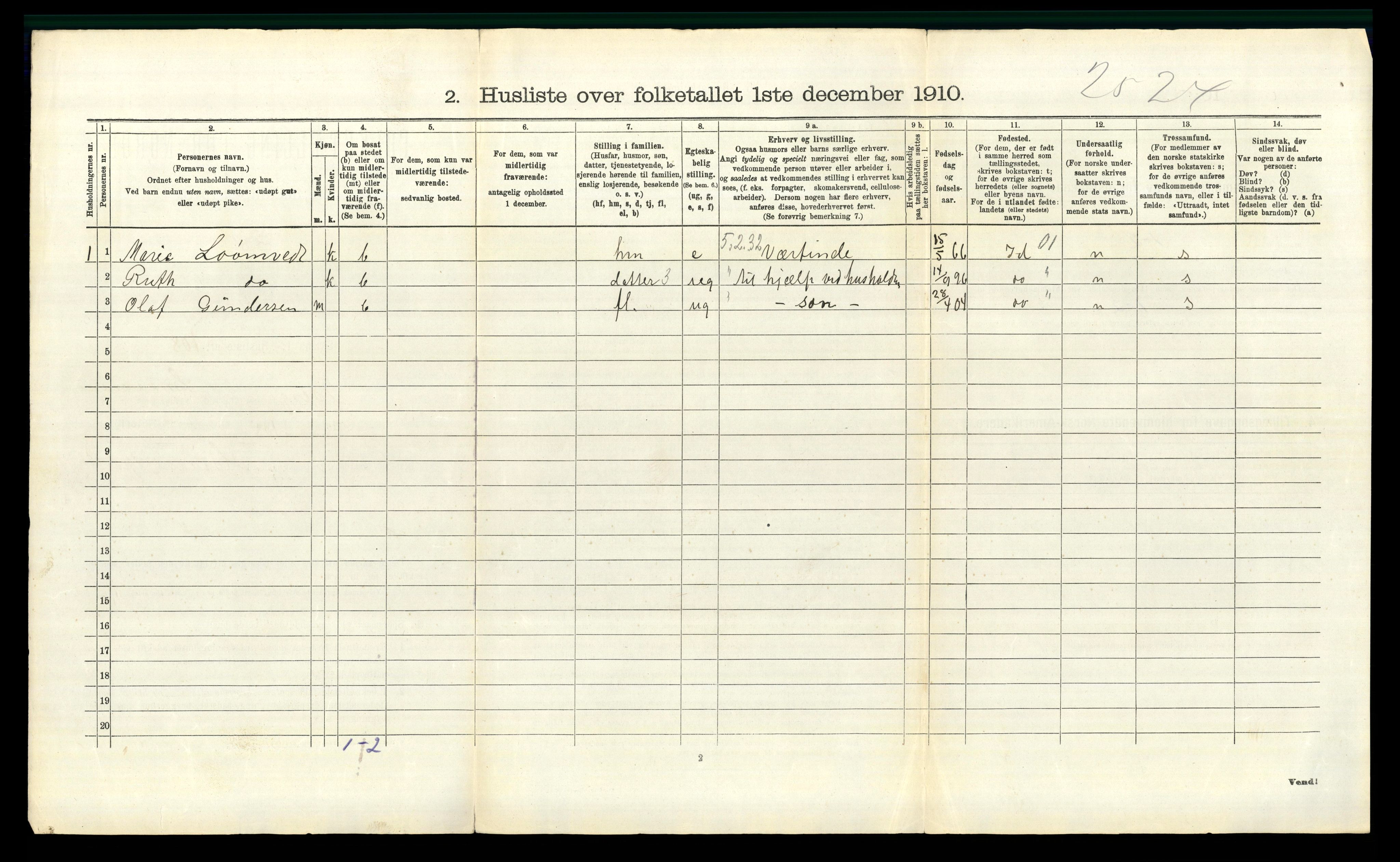 RA, 1910 census for Berg, 1910, p. 980