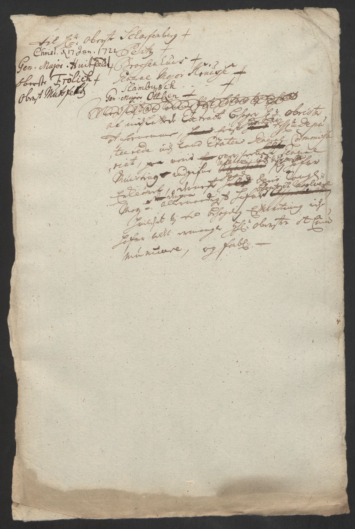 Kommanderende general (KG I) med Det norske krigsdirektorium, AV/RA-EA-5419/B/L0007: Kommanderende generals konsepter, 1722-1723, p. 192