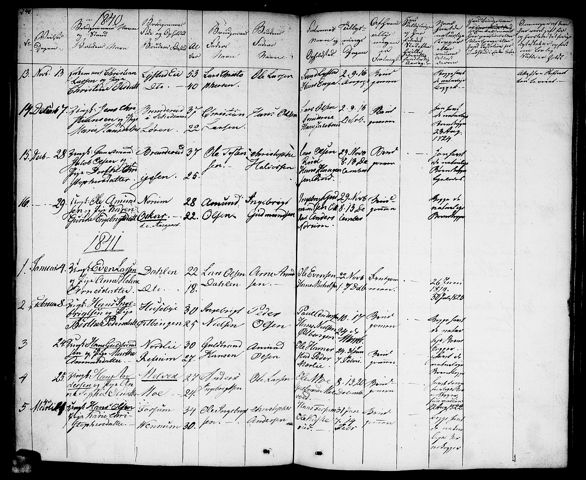 Sørum prestekontor Kirkebøker, SAO/A-10303/F/Fa/L0004: Parish register (official) no. I 4, 1829-1845, p. 240