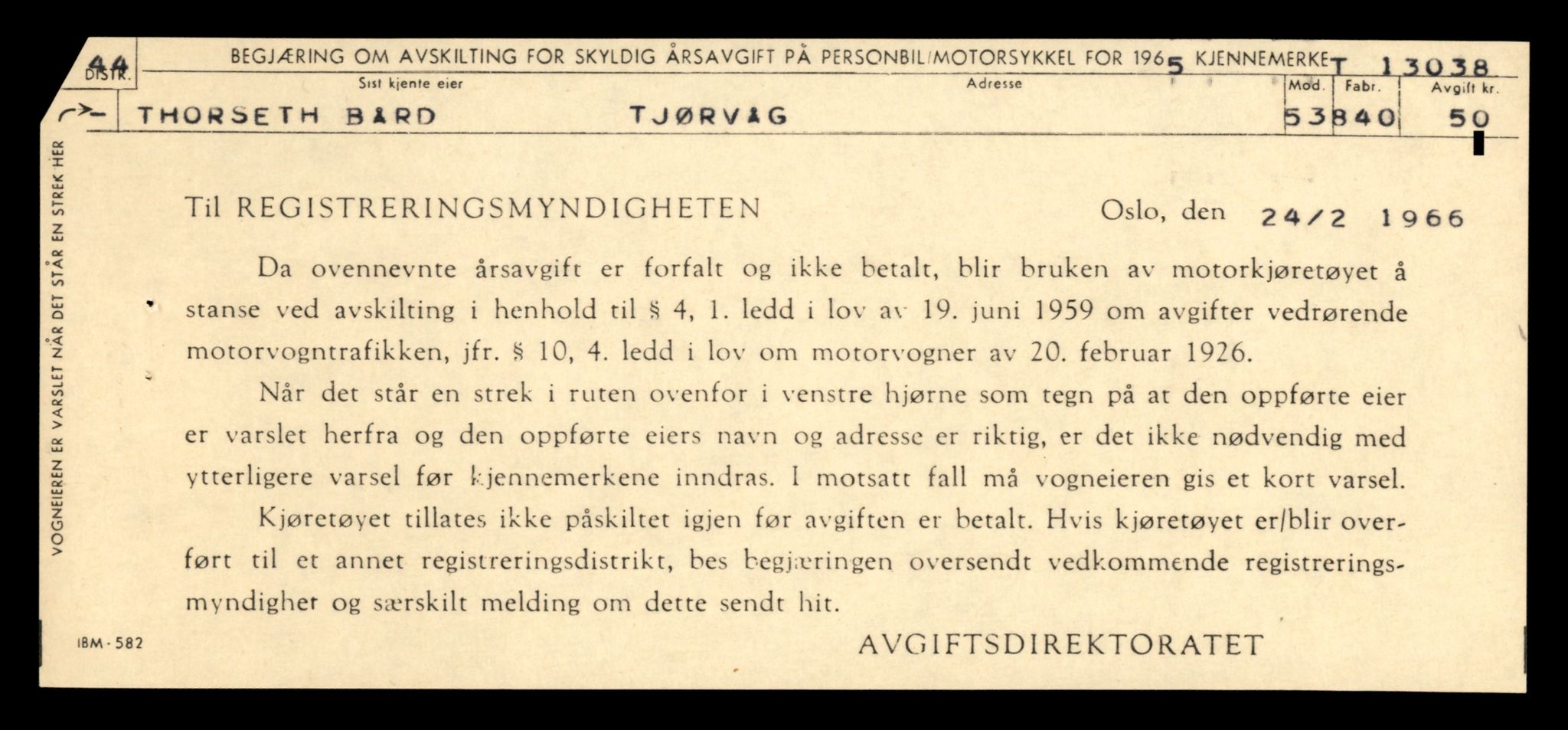 Møre og Romsdal vegkontor - Ålesund trafikkstasjon, AV/SAT-A-4099/F/Fe/L0037: Registreringskort for kjøretøy T 13031 - T 13179, 1927-1998, p. 161