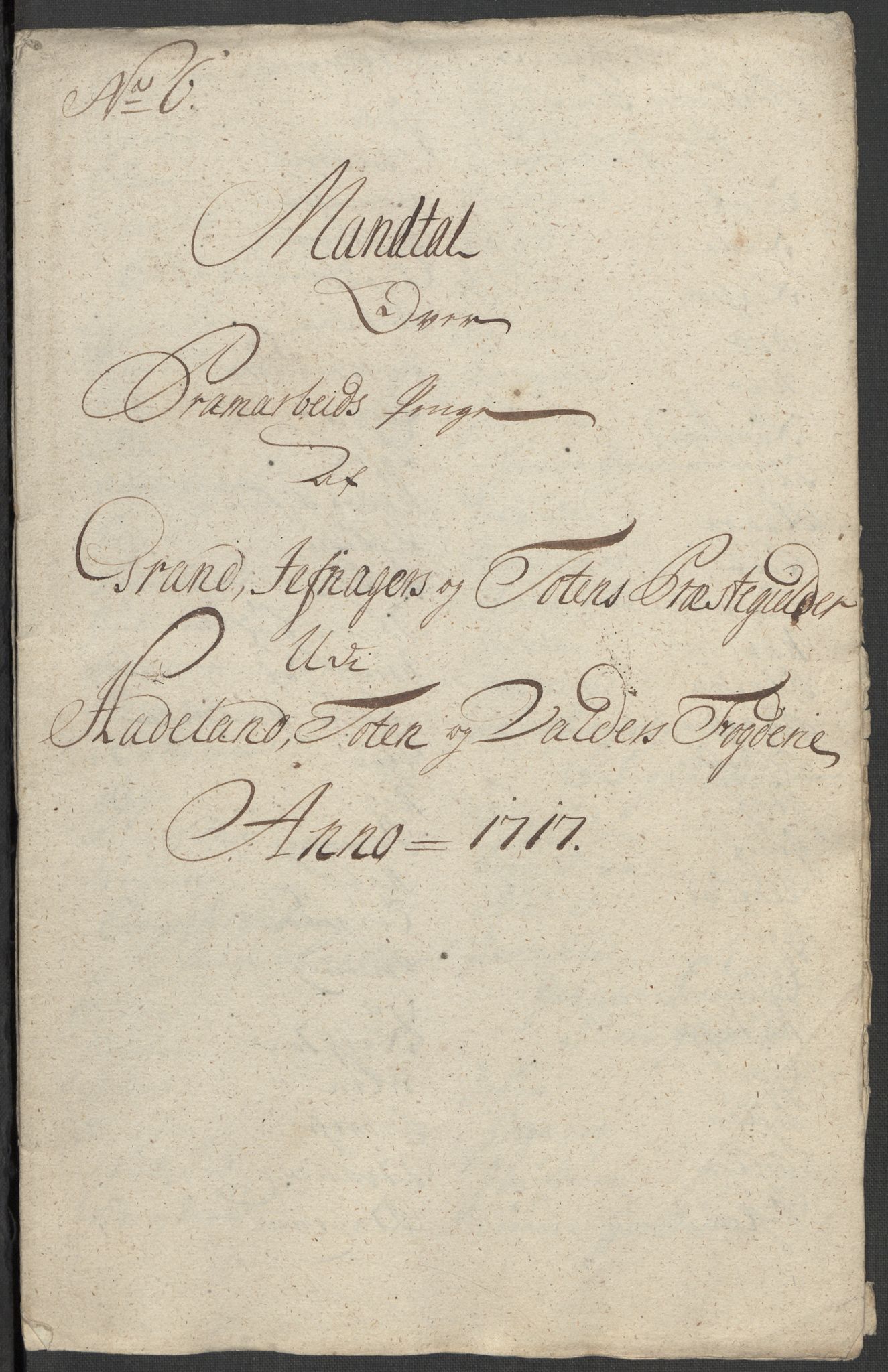 Rentekammeret inntil 1814, Reviderte regnskaper, Fogderegnskap, RA/EA-4092/R18/L1318: Fogderegnskap Hadeland, Toten og Valdres, 1717, p. 66