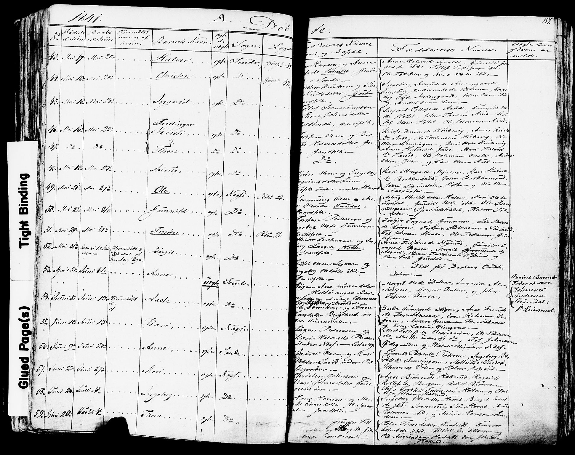 Sauherad kirkebøker, AV/SAKO-A-298/F/Fa/L0006: Parish register (official) no. I 6, 1827-1850, p. 87