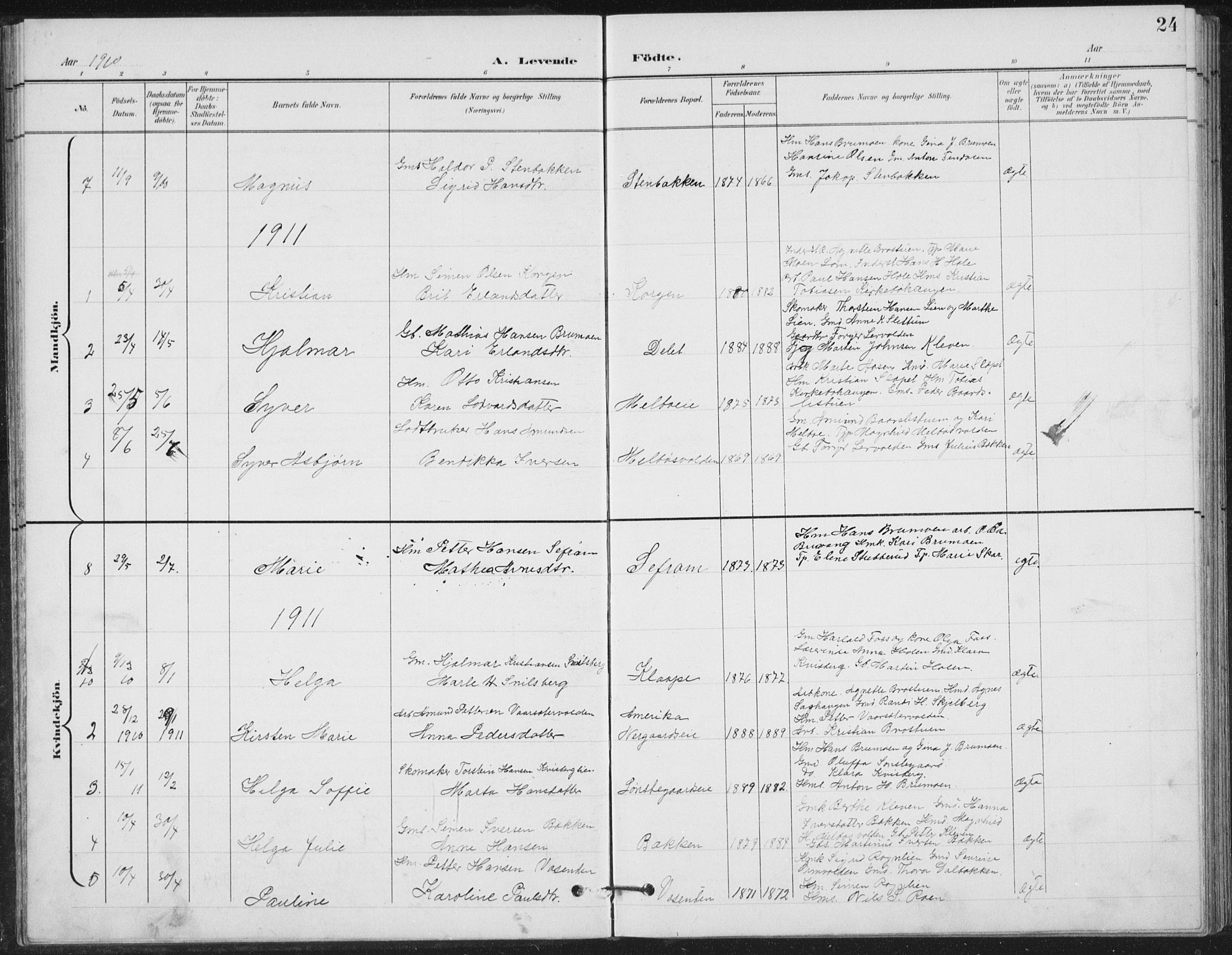 Vestre Gausdal prestekontor, SAH/PREST-094/H/Ha/Hab/L0004: Parish register (copy) no. 4, 1898-1939, p. 24