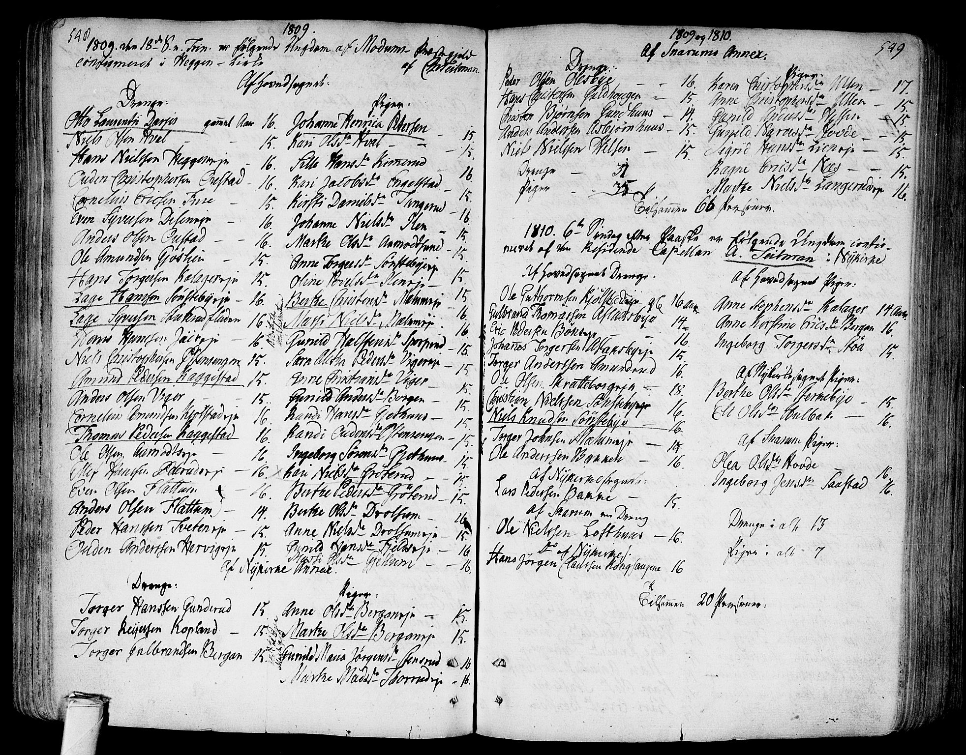 Modum kirkebøker, SAKO/A-234/F/Fa/L0003: Parish register (official) no. 3, 1783-1819, p. 548-549